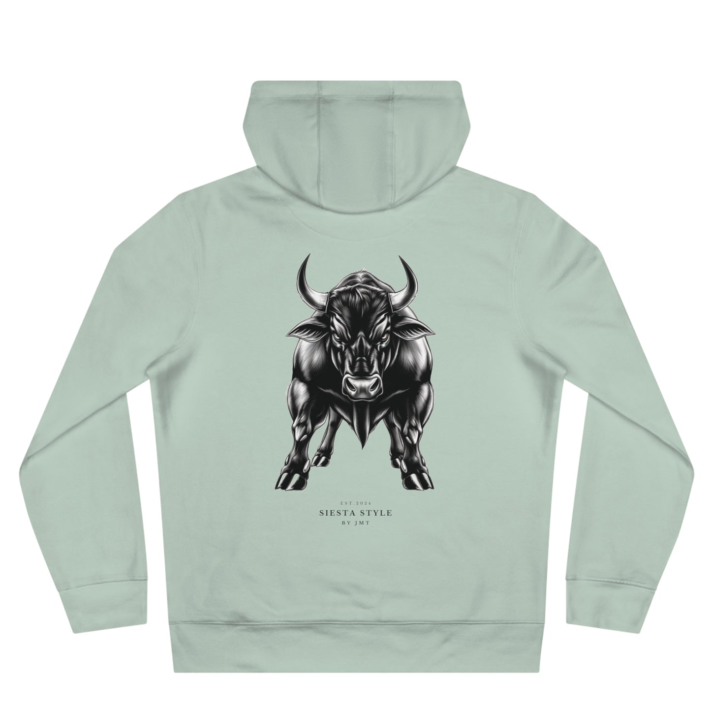 King Hooded Sweatshirt with Artistic Bull