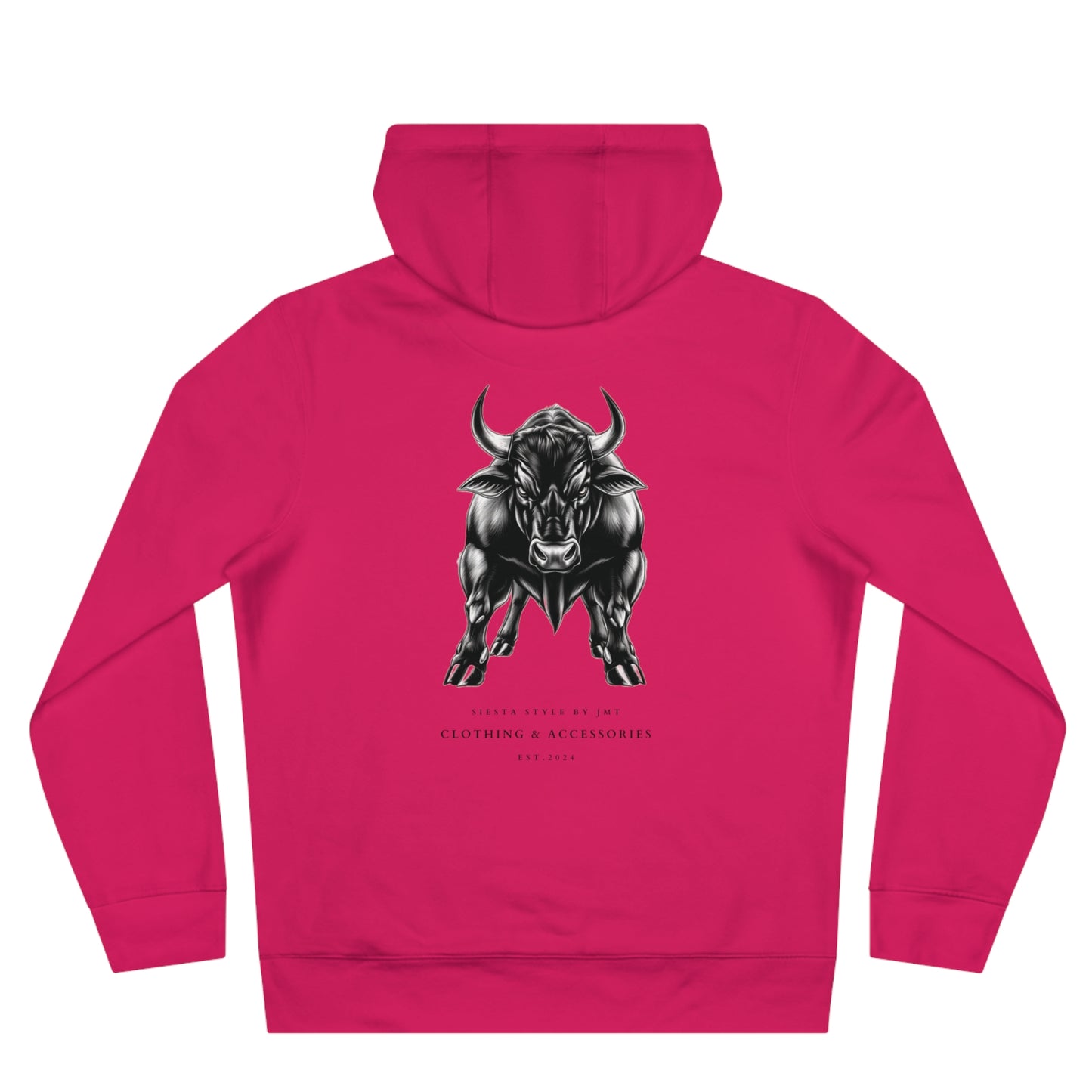 King Hooded Sweatshirt with Artistic Bull