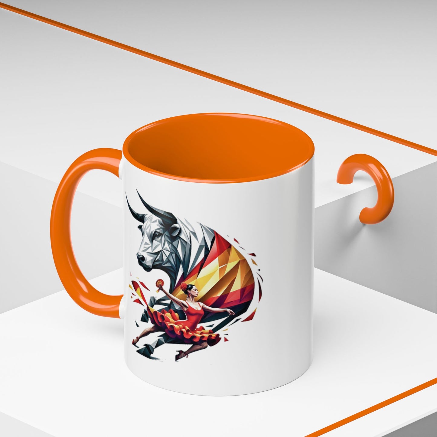Kaffeetasse „Spanische Kultur“ – Flamenco- und Fliesendesign