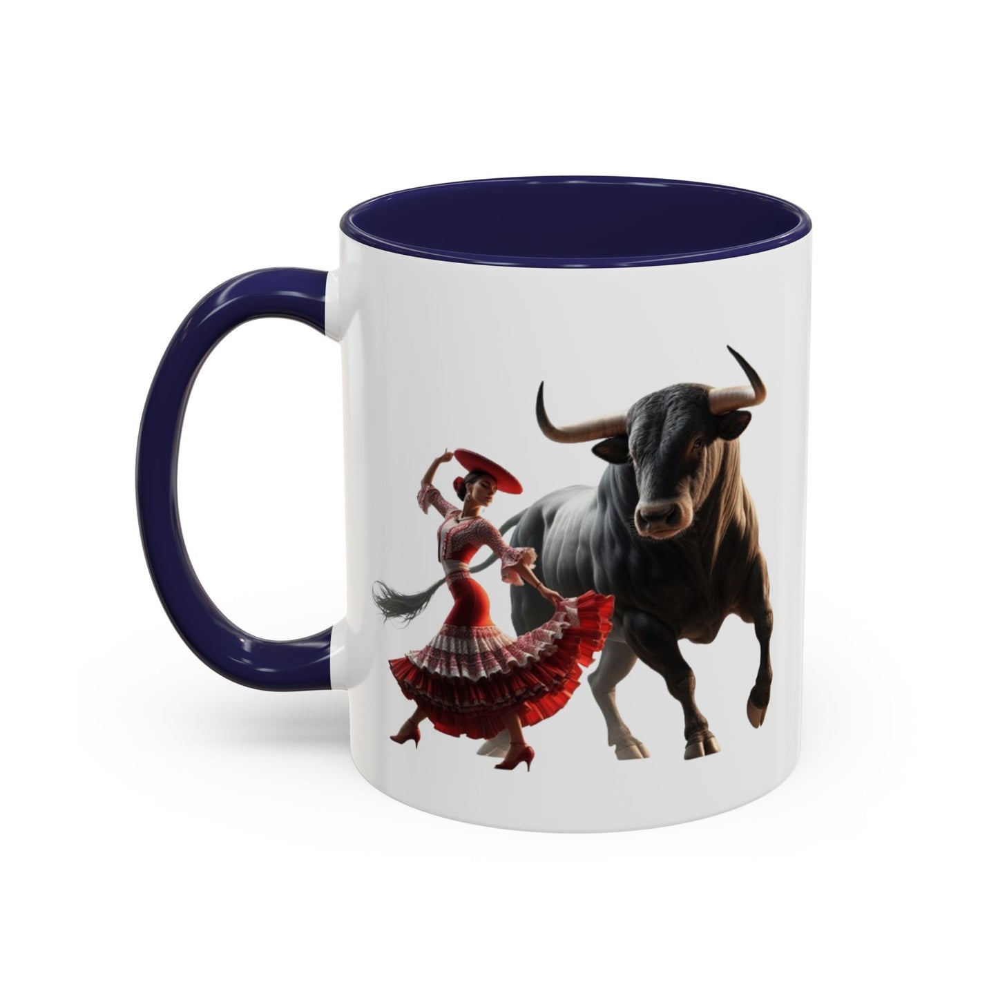 Tasse mit spanischem Motiv – Flamenco-Tänzerin und Stier