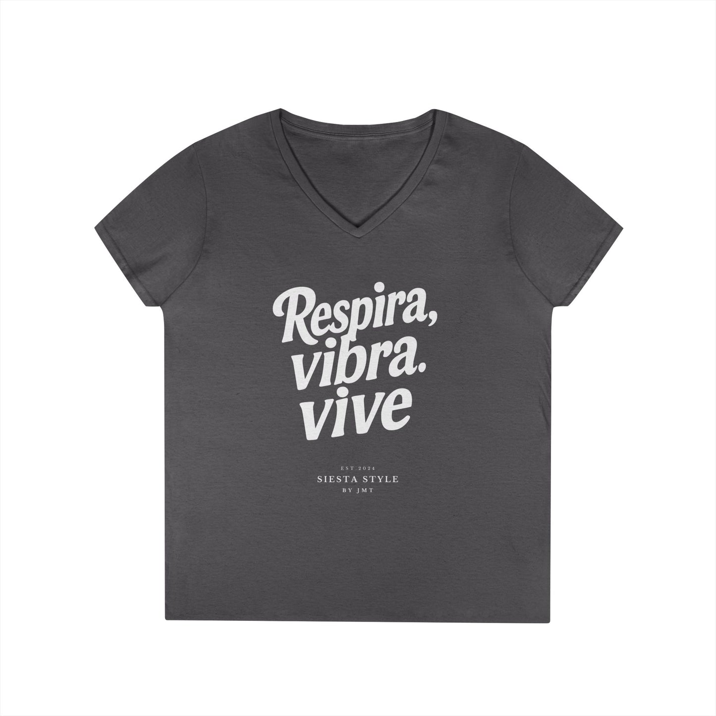 Tshirt V-Tee - Respira, vibra. vive (Breathe. Feel. Live)