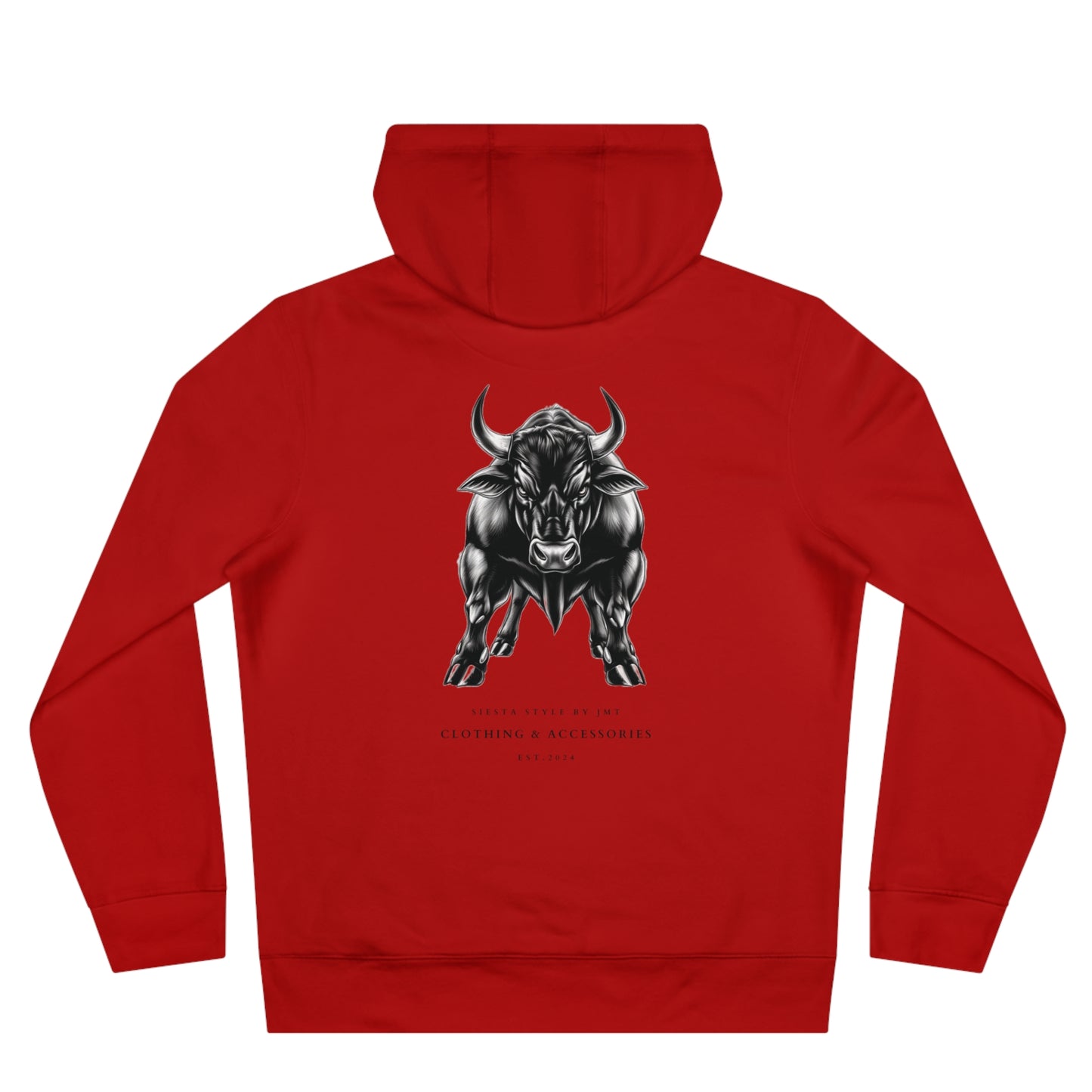 King Hooded Sweatshirt with Artistic Bull