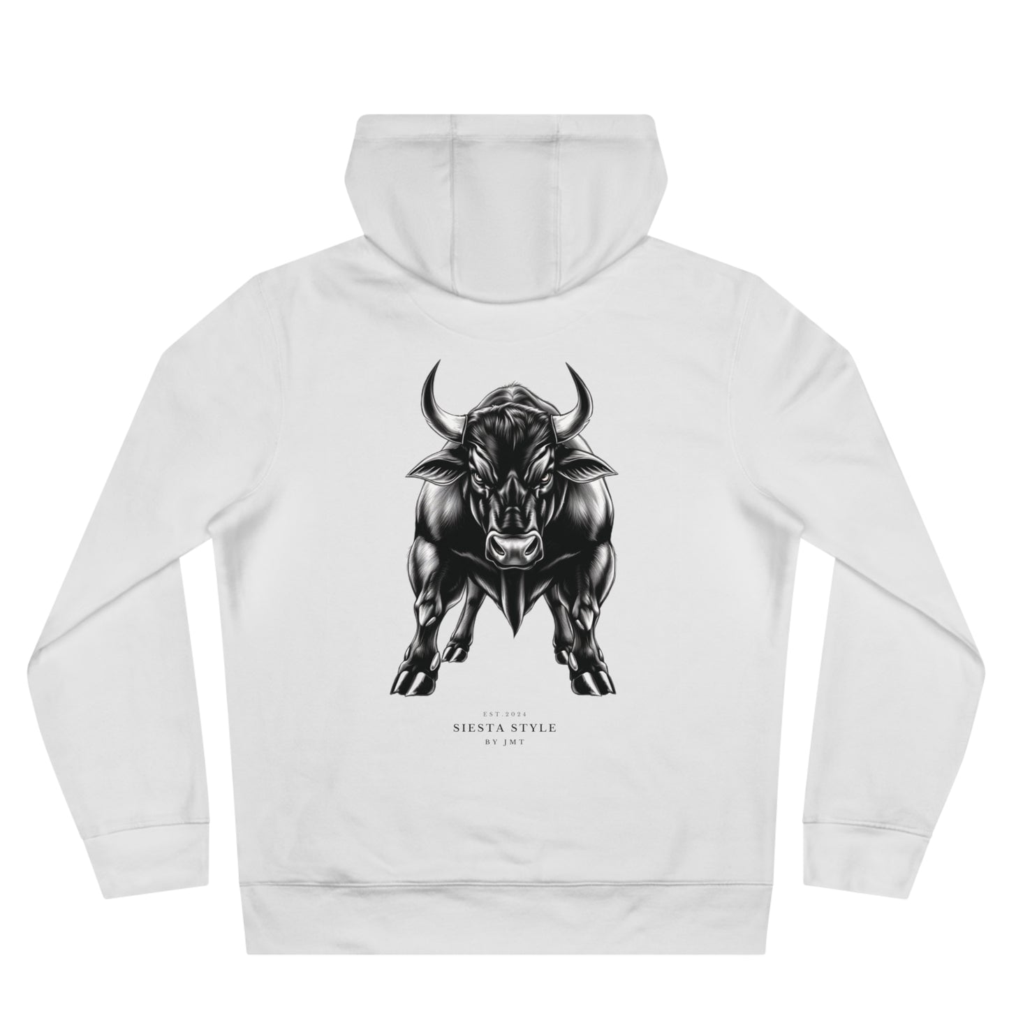 King Hooded Sweatshirt with Artistic Bull