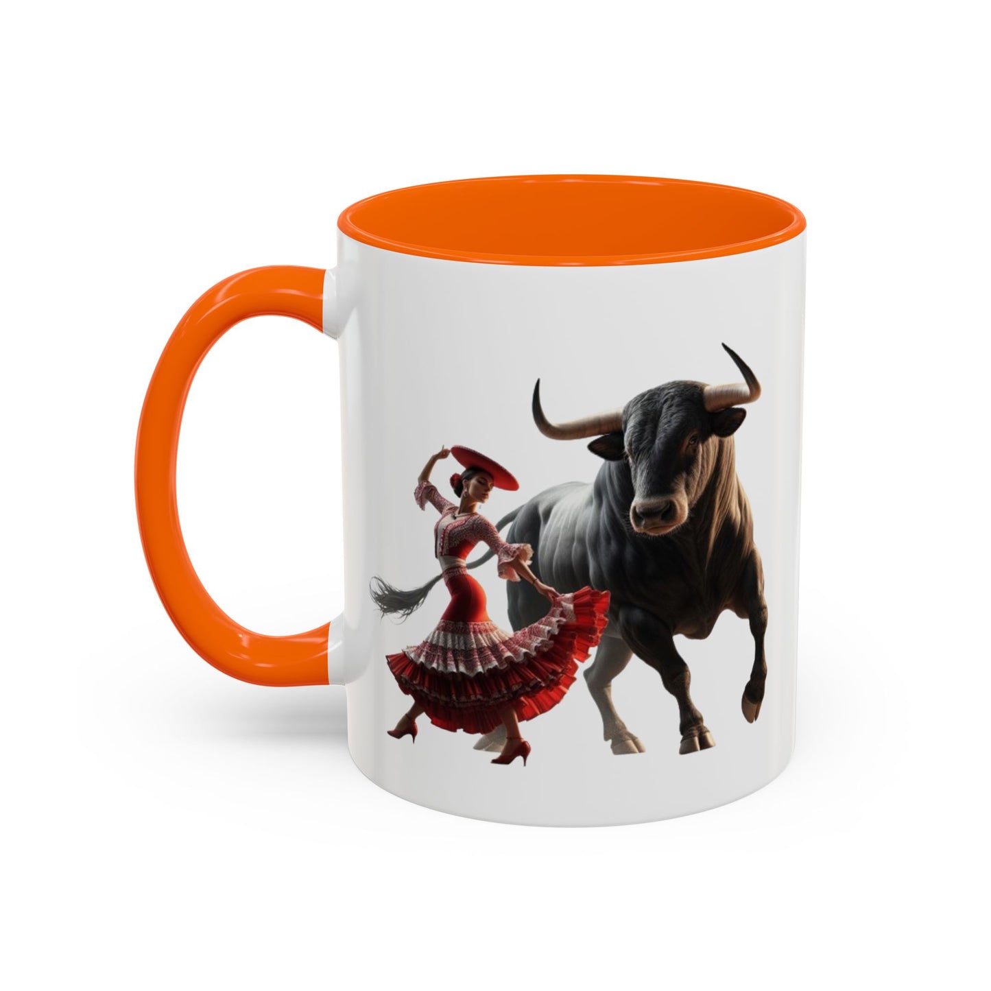 Tasse mit spanischem Motiv – Flamenco-Tänzerin und Stier