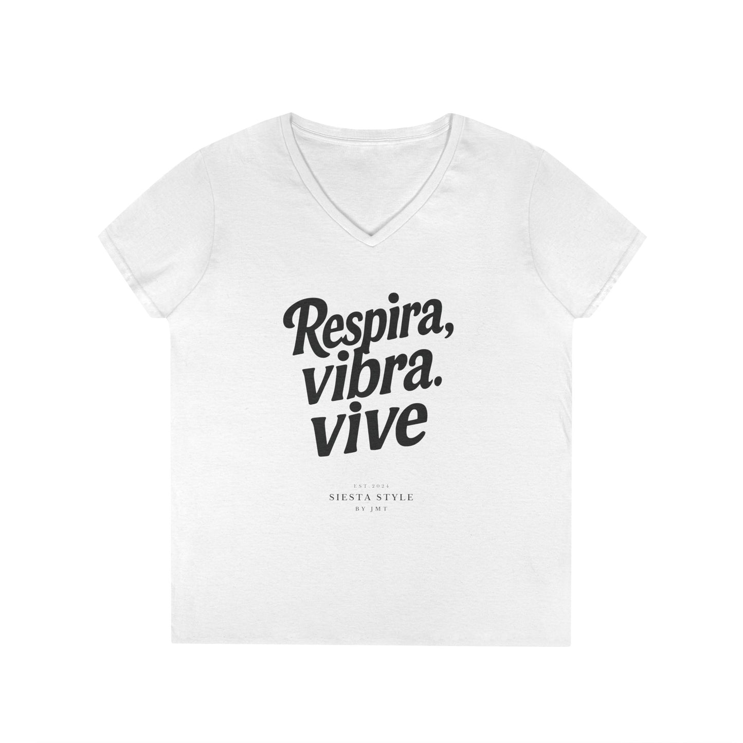 Tshirt V-Tee - Respira, vibra. vive (Breathe. Feel. Live)