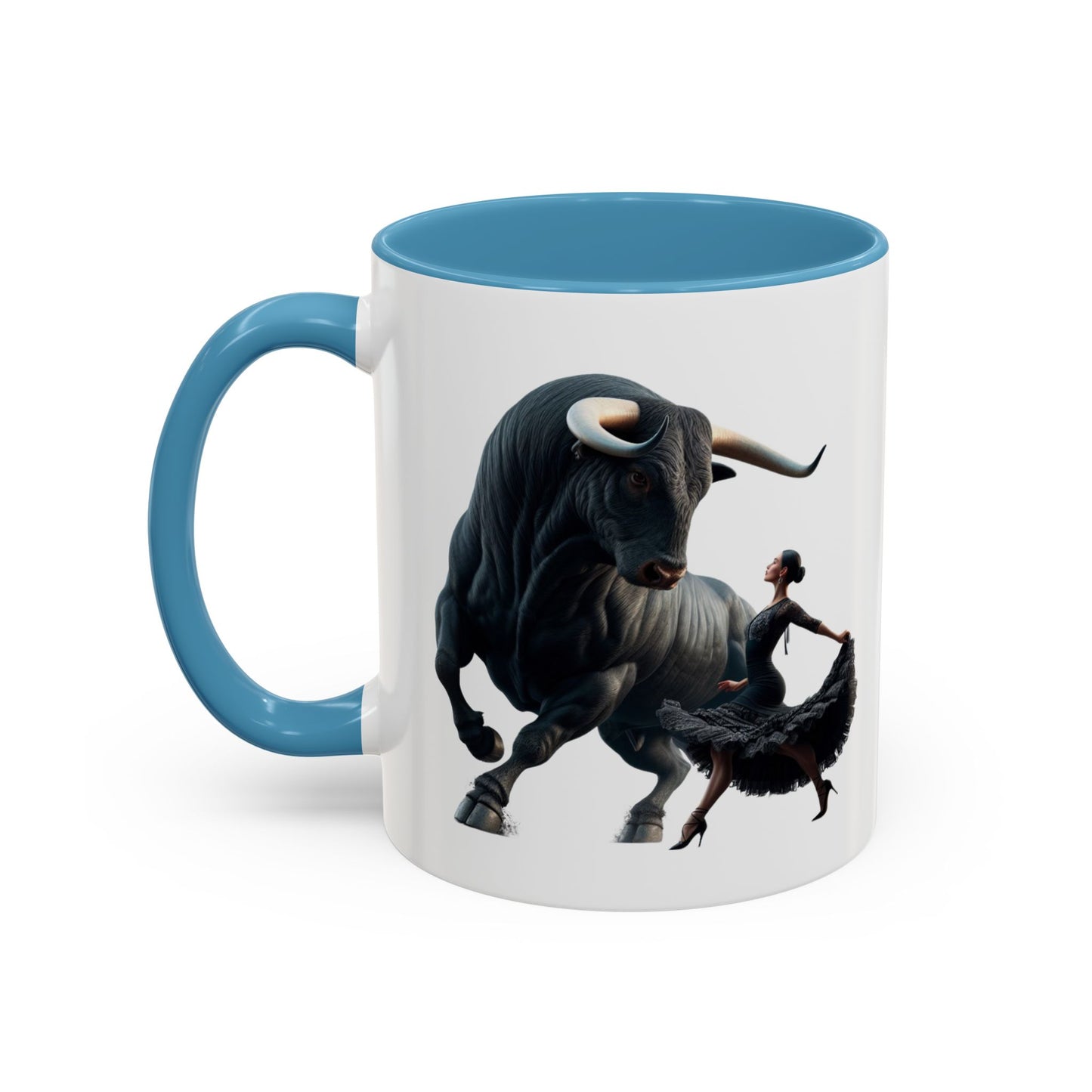 Tasse mit spanischem Motiv – Flamenco-Tänzerin und Stier