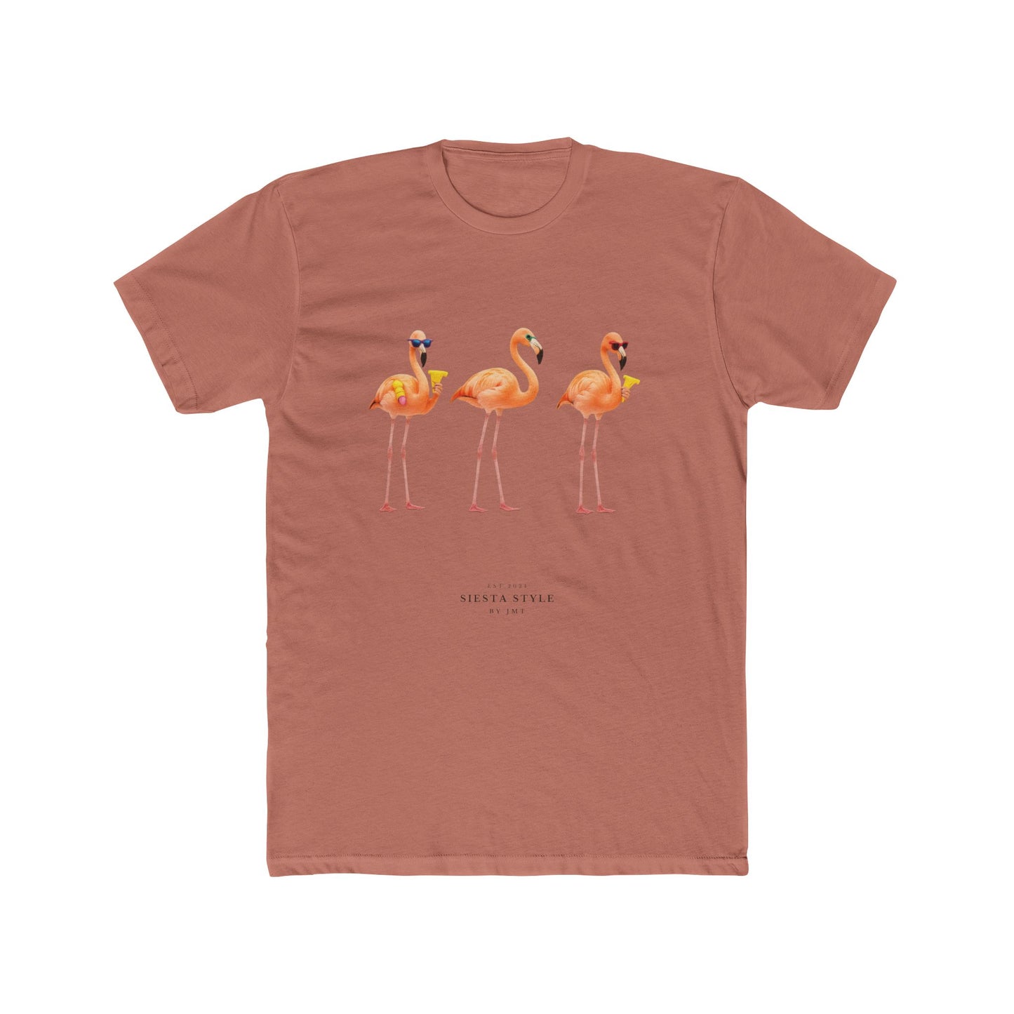 Dancing Flamingos T-Shirt – Unisex Summer Cotton Tee | Siesta Style