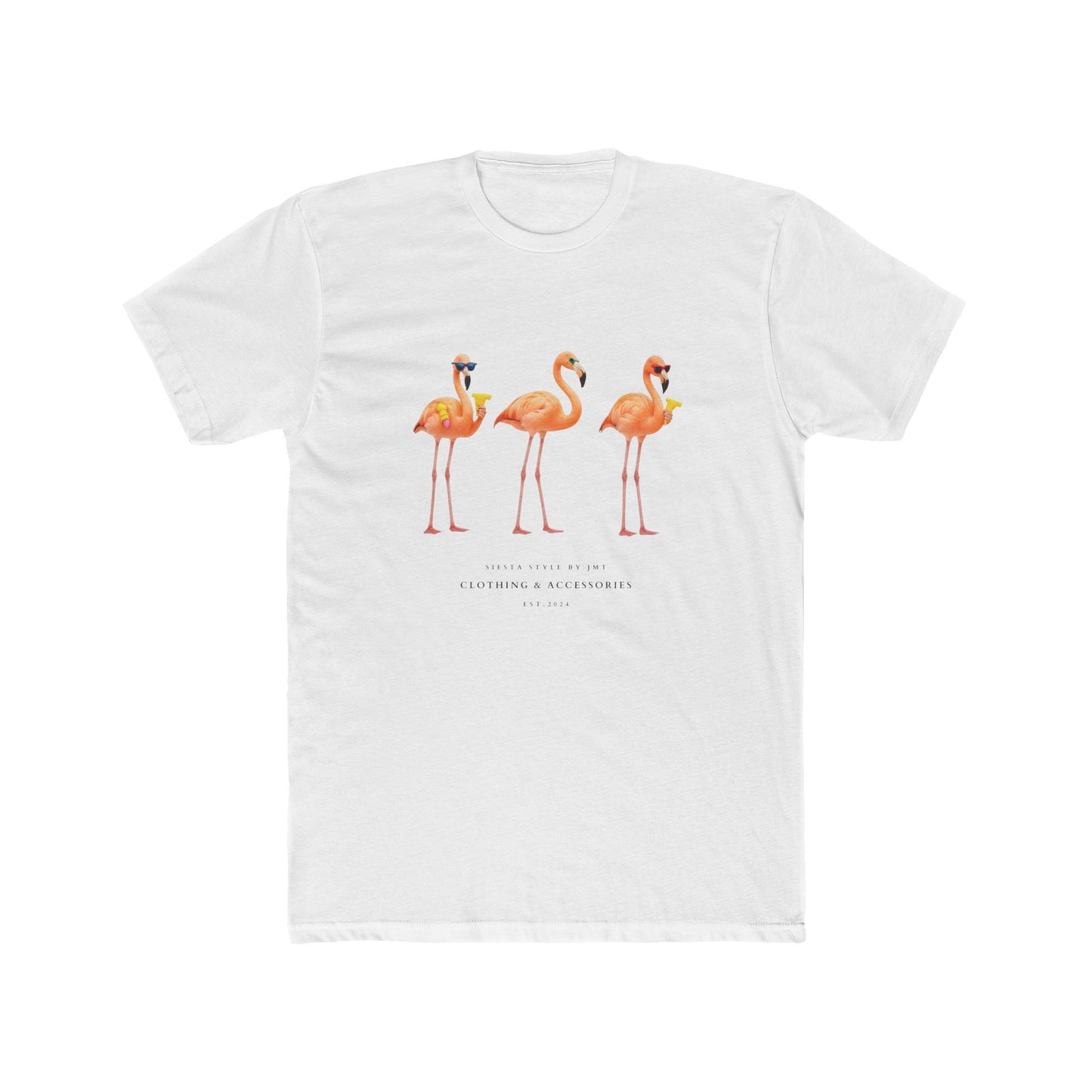 Dancing Flamingos T-Shirt – Unisex Summer Cotton Tee | Siesta Style