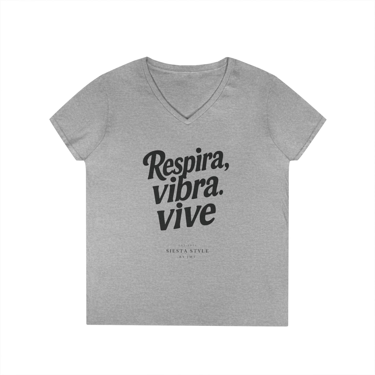 Tshirt V-Tee - Respira, vibra. vive (Breathe. Feel. Live)
