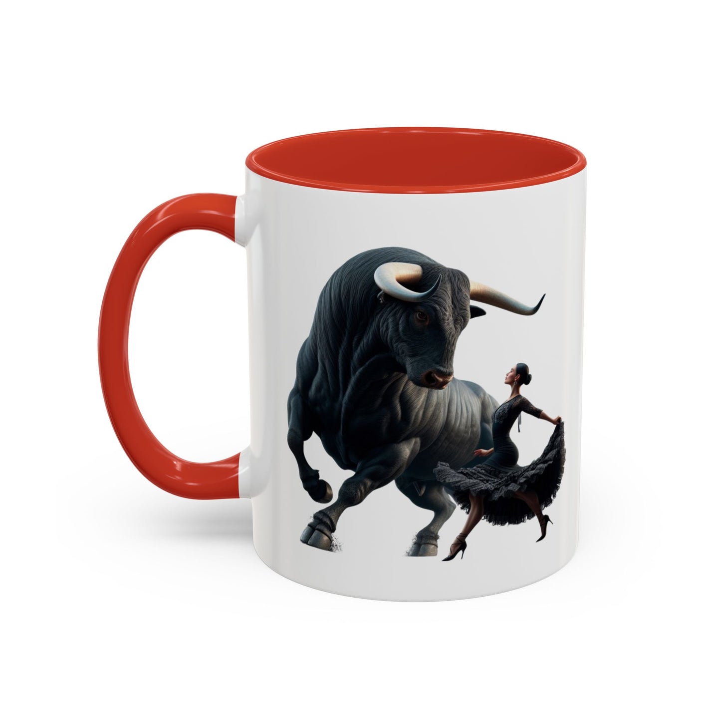 Tasse mit spanischem Motiv – Flamenco-Tänzerin und Stier