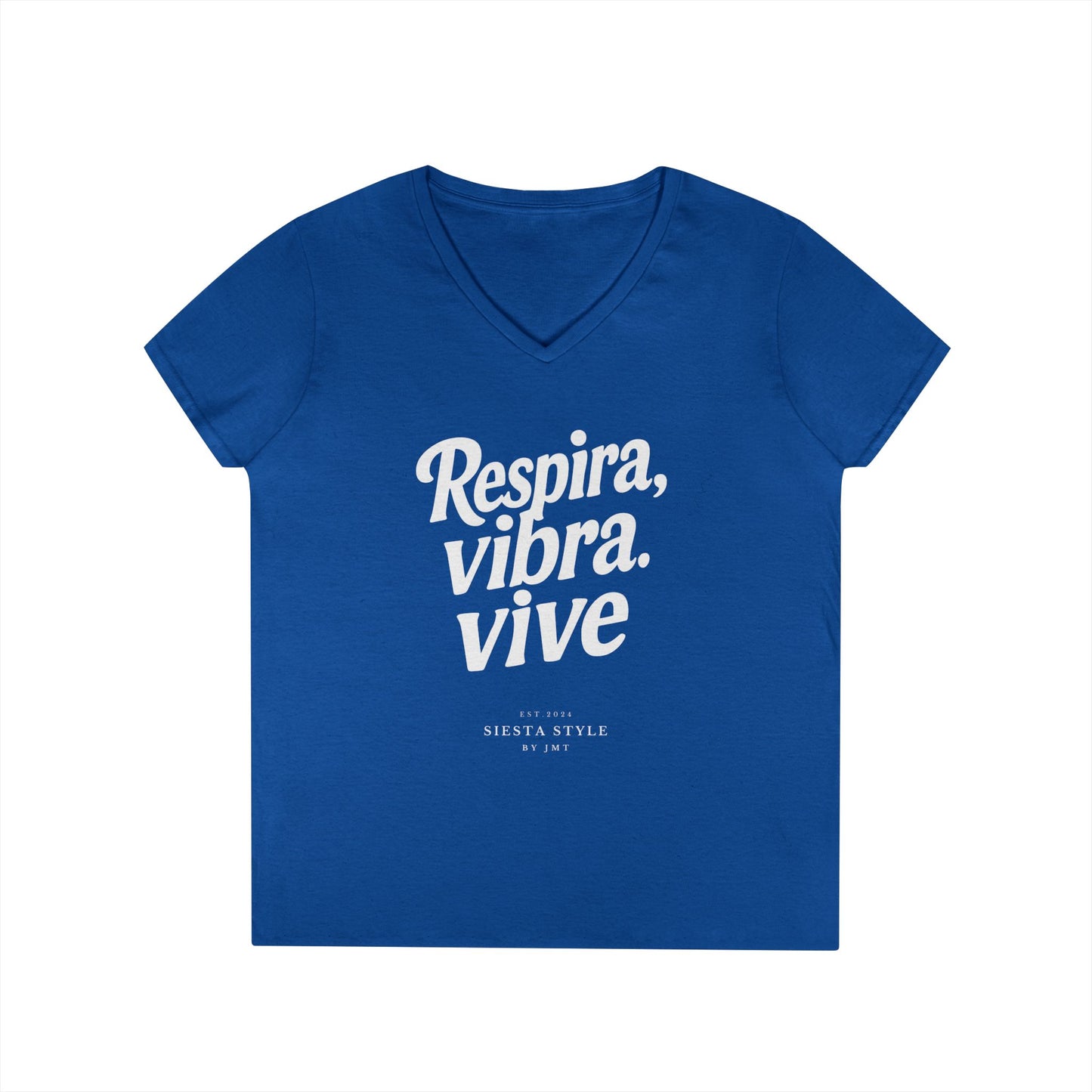 Tshirt V-Tee - Respira, vibra. vive (Breathe. Feel. Live)