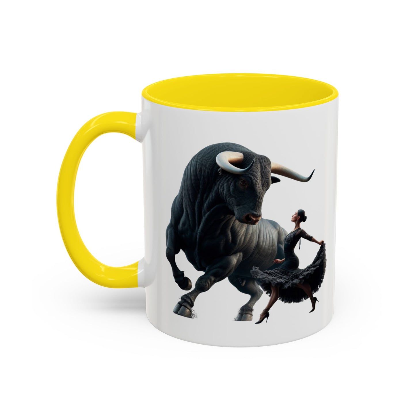 Tasse mit spanischem Motiv – Flamenco-Tänzerin und Stier