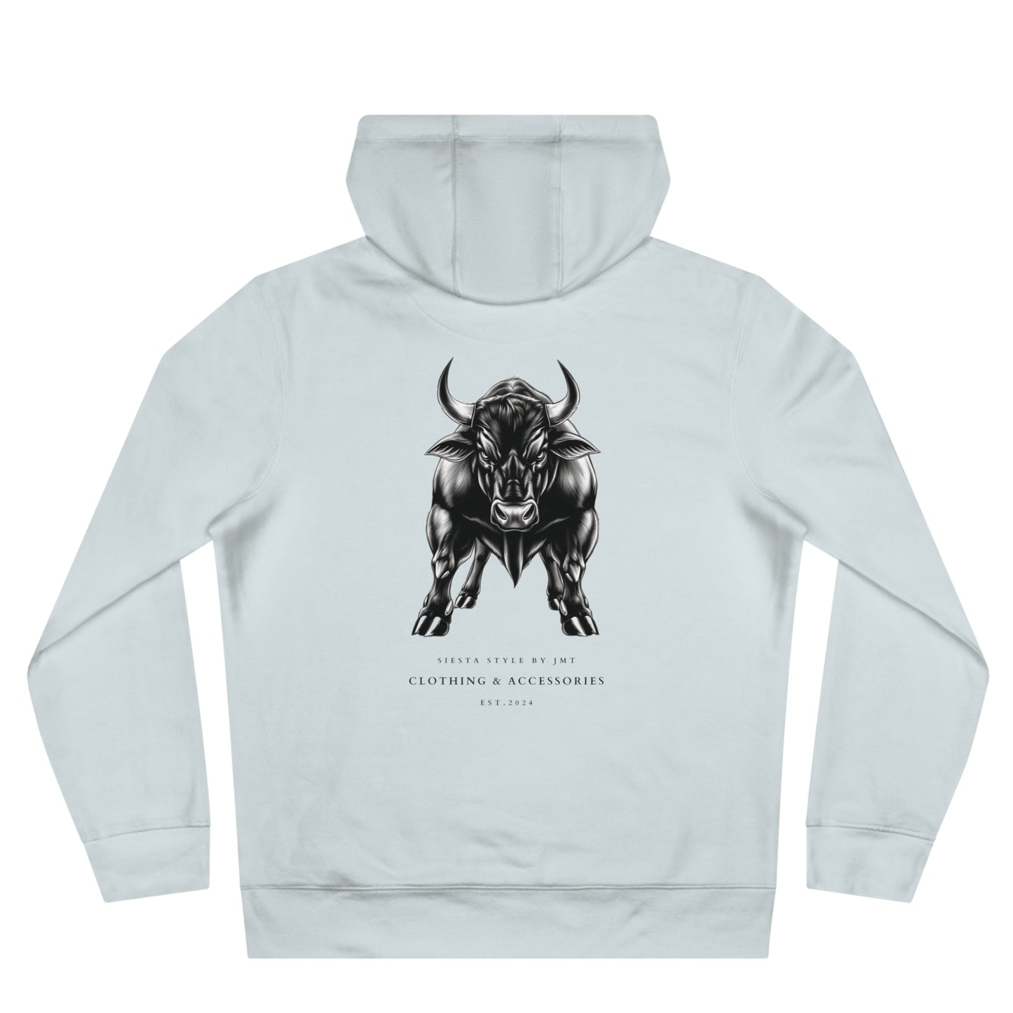 King Hooded Sweatshirt with Artistic Bull