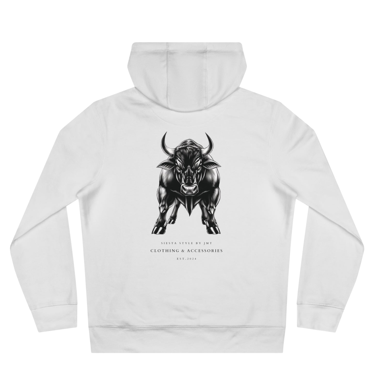 King Hooded Sweatshirt with Artistic Bull