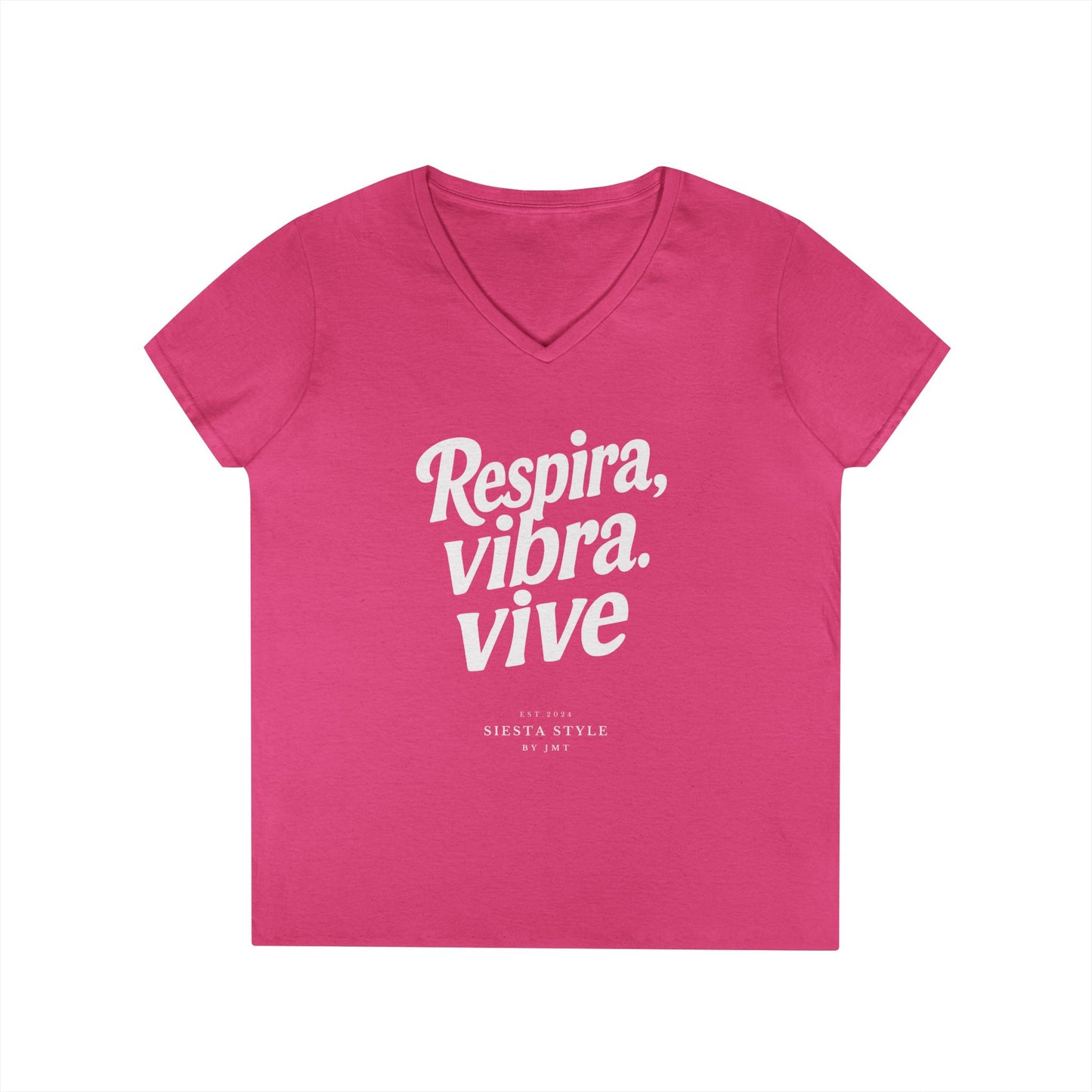 Tshirt V-Tee - Respira, vibra. vive (Breathe. Feel. Live)