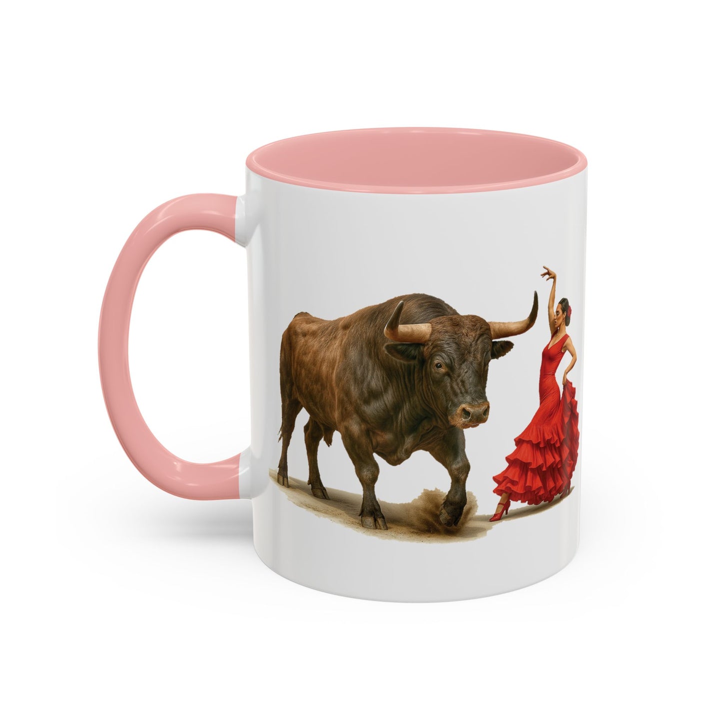 Kaffeetasse mit spanischer Kultur – Flamenco- und Stier-Design