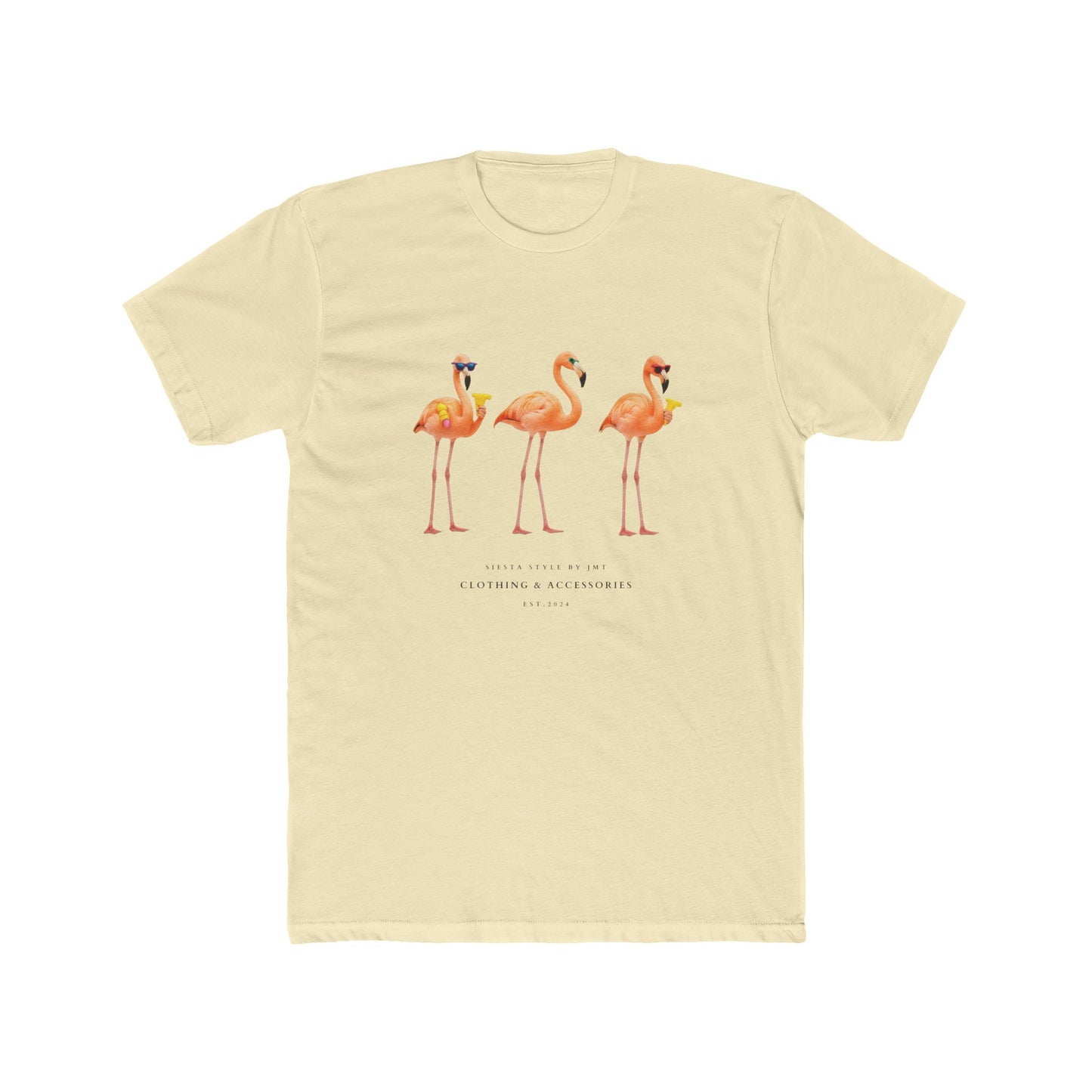 Dancing Flamingos T-Shirt – Unisex Summer Cotton Tee | Siesta Style