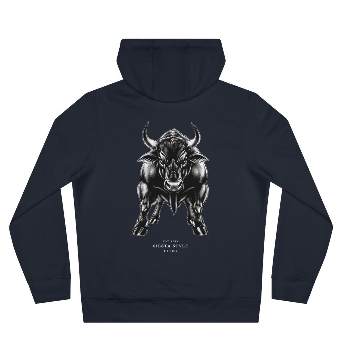 King Hooded Sweatshirt with Artistic Bull