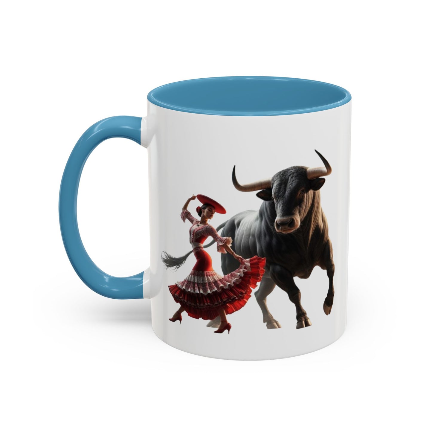 Tasse mit spanischem Motiv – Flamenco-Tänzerin und Stier