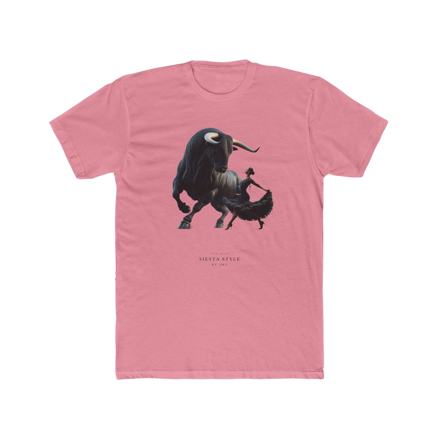 Artistic Unisex Cotton Crew Tee – Bold Bull & Dancer Design by Siesta-Style