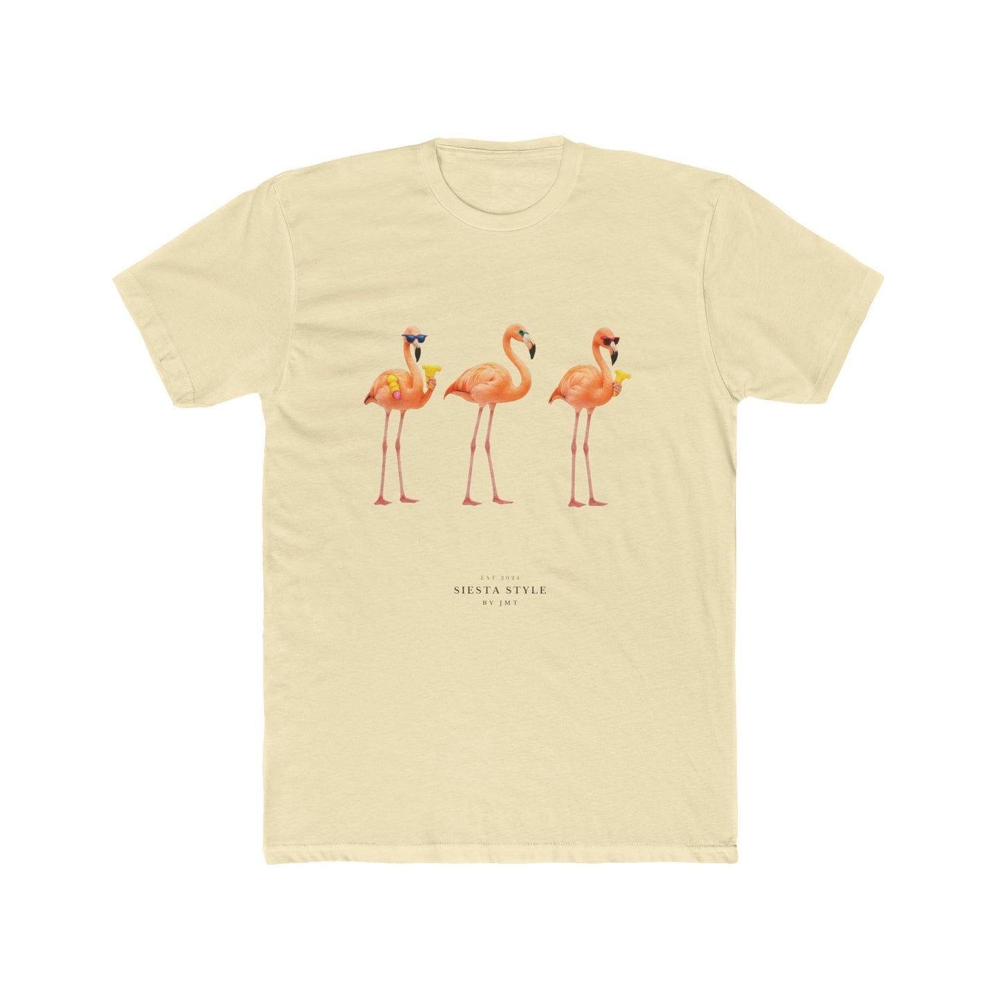 Dancing Flamingos T-Shirt – Unisex Summer Cotton Tee | Siesta Style