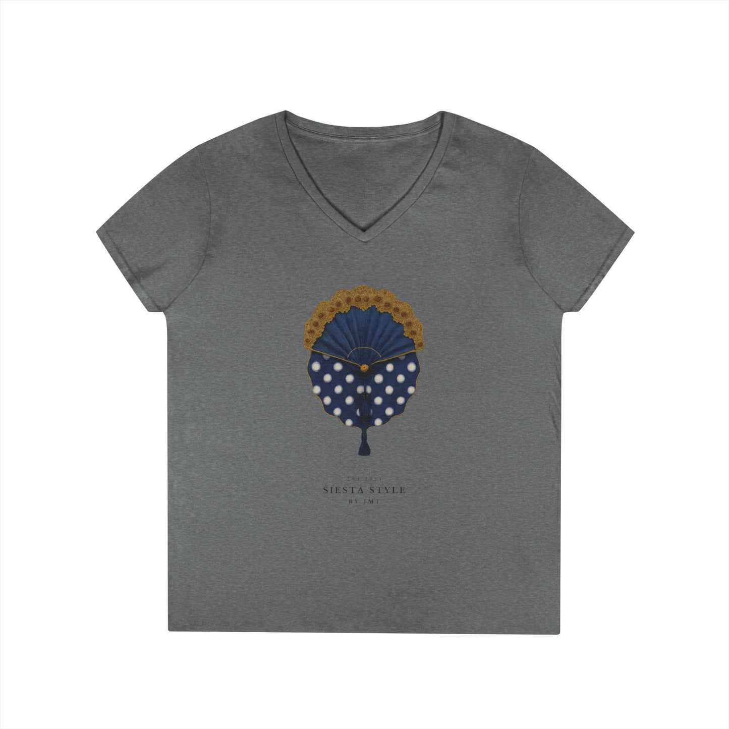 V-Neck T-Shirt - abanico flamenco