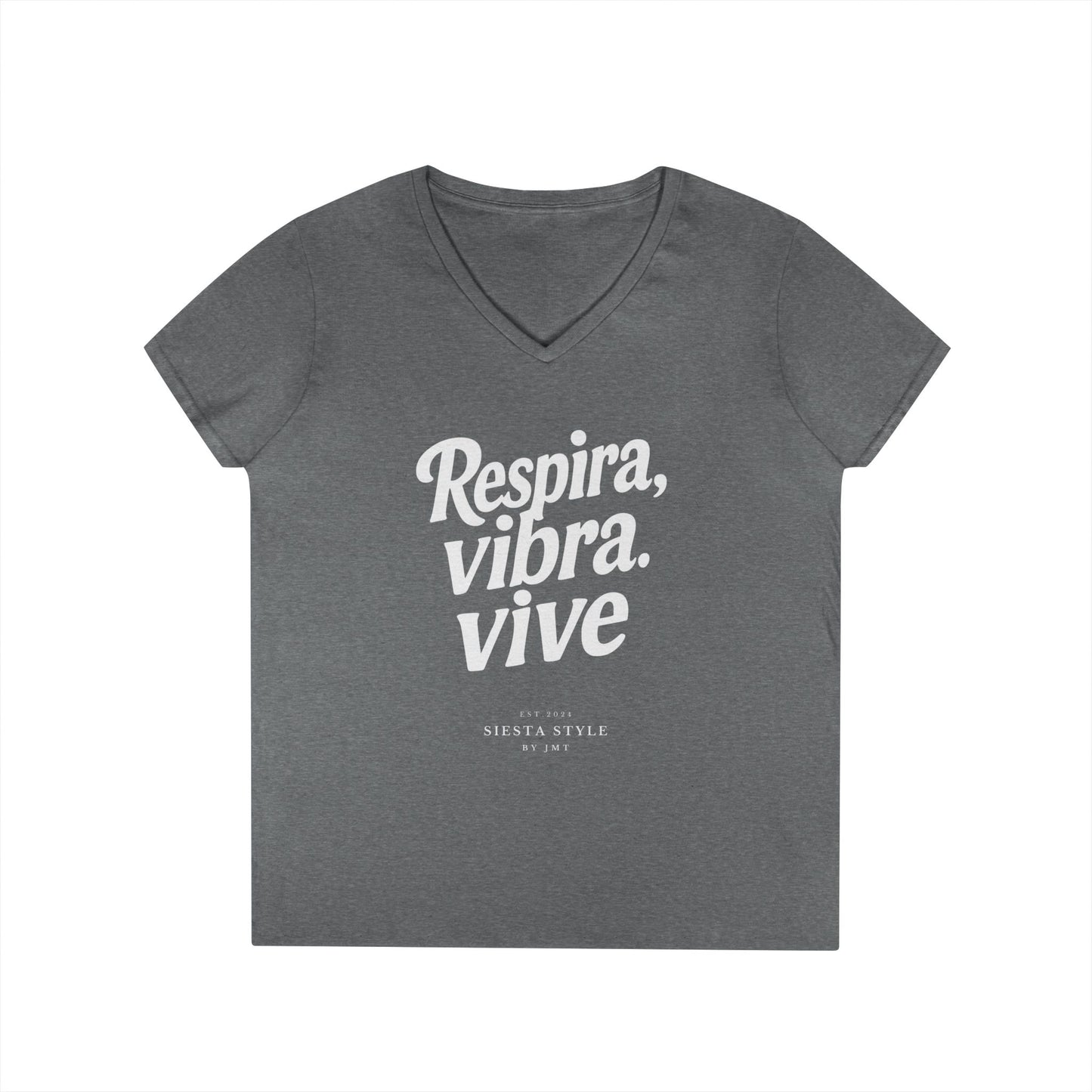 Tshirt V-Tee - Respira, vibra. vive (Breathe. Feel. Live)