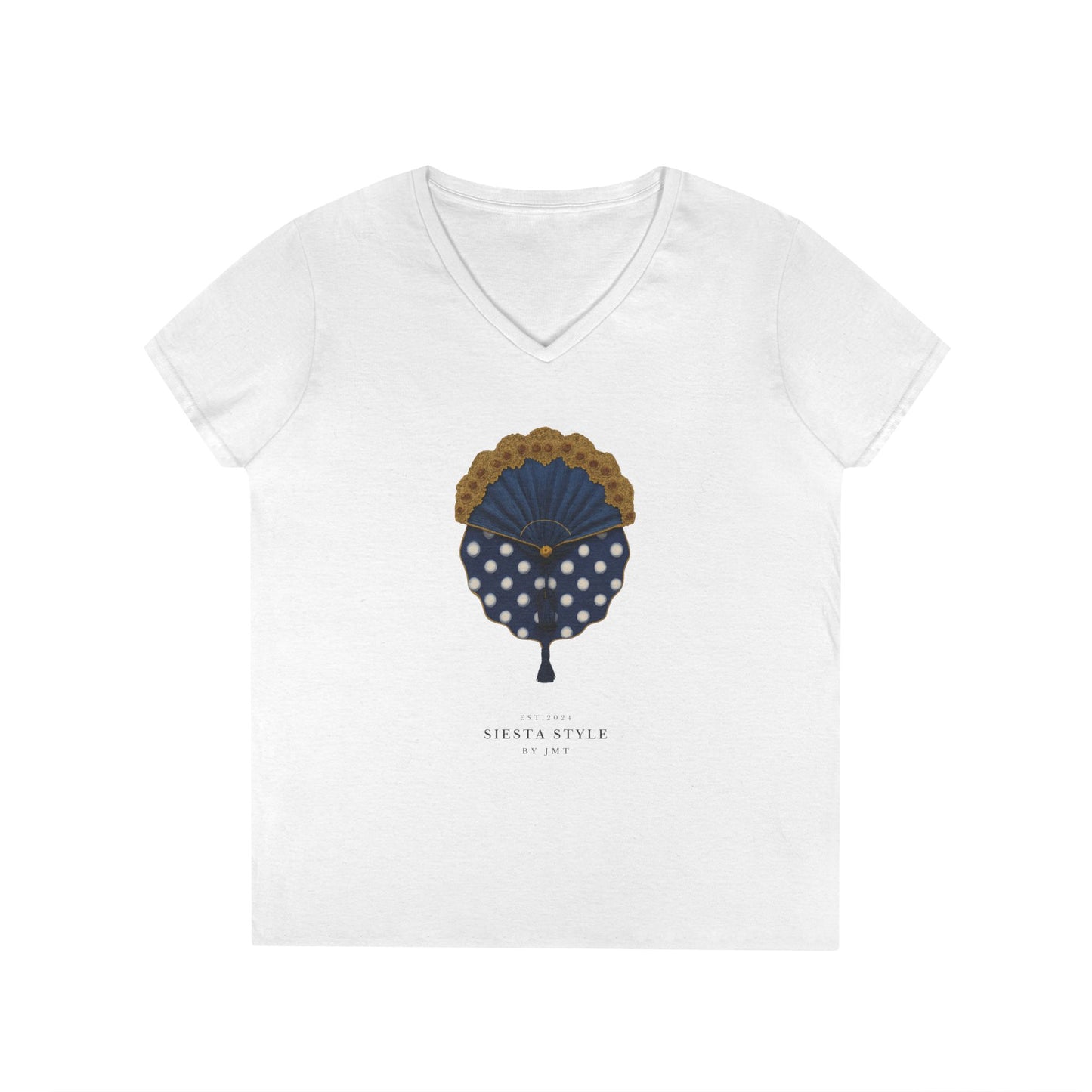 V-Neck T-Shirt - abanico flamenco