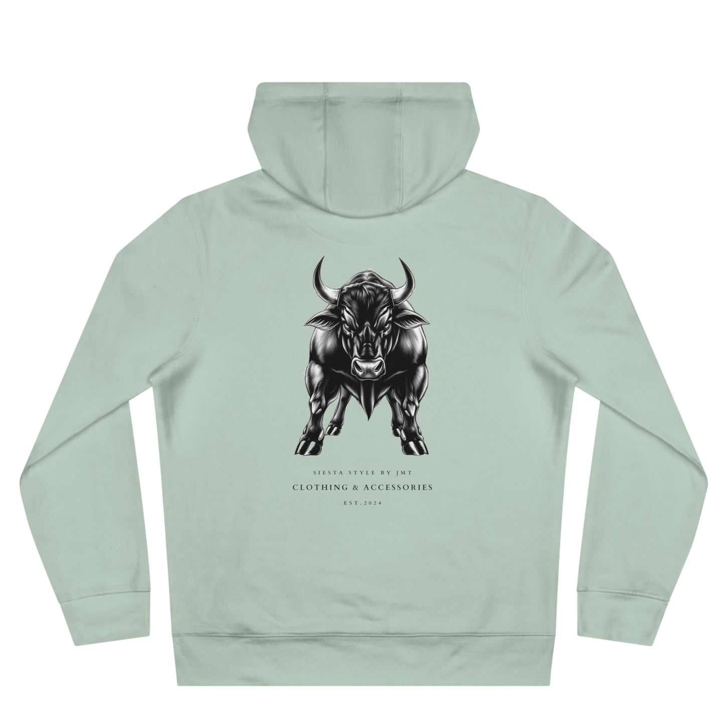 King Hooded Sweatshirt with Artistic Bull