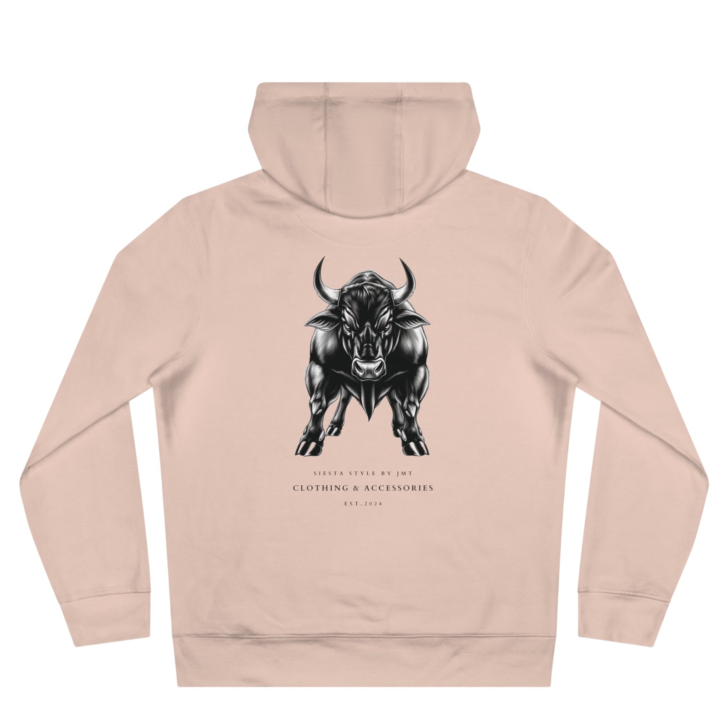 King Hooded Sweatshirt with Artistic Bull