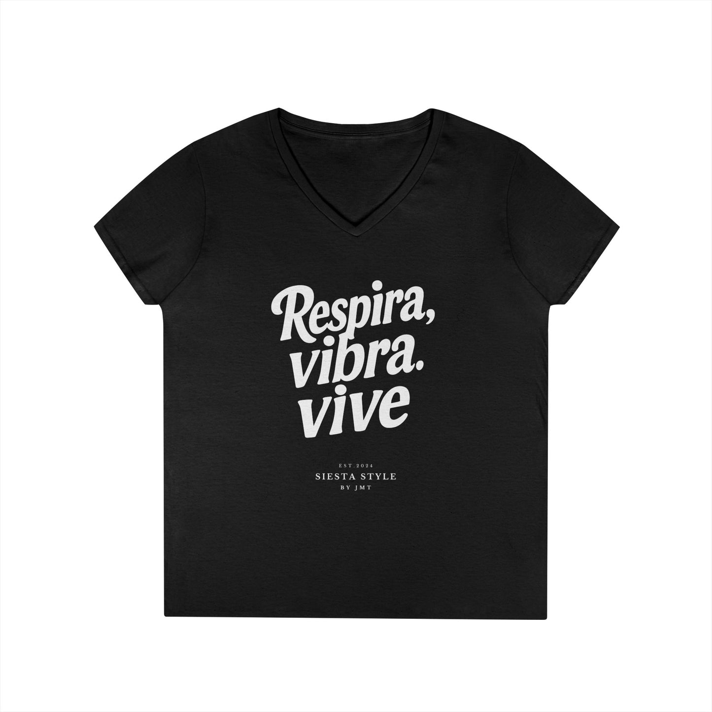 Tshirt V-Tee - Respira, vibra. vive (Breathe. Feel. Live)