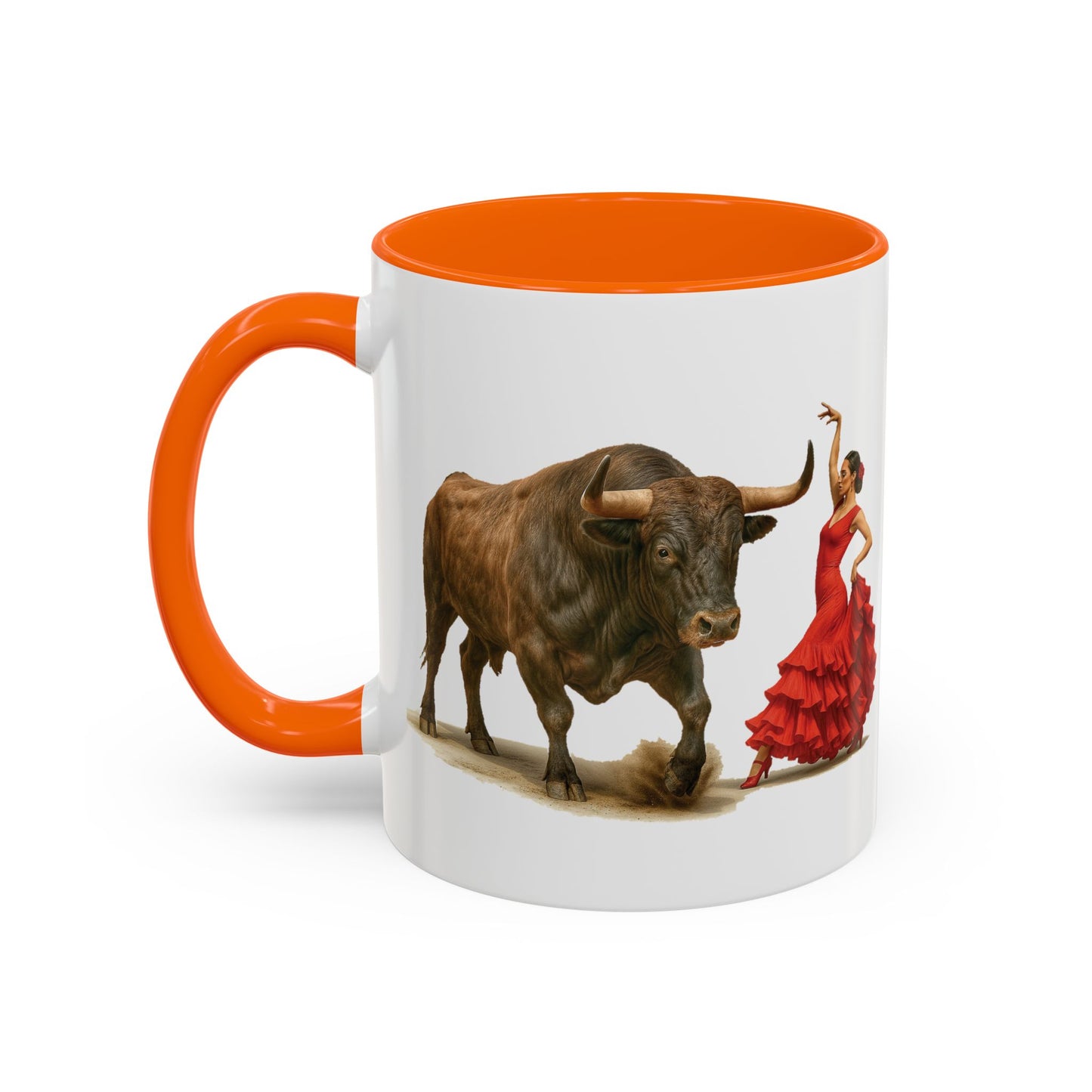 Kaffeetasse mit spanischer Kultur – Flamenco- und Stier-Design