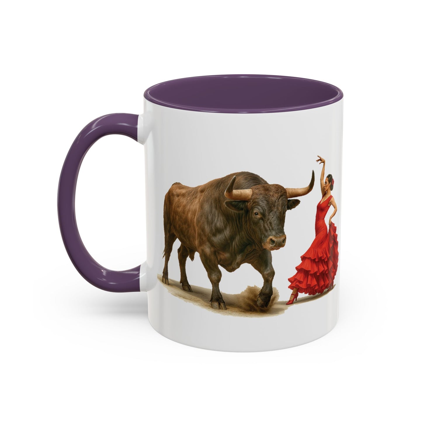 Kaffeetasse mit spanischer Kultur – Flamenco- und Stier-Design