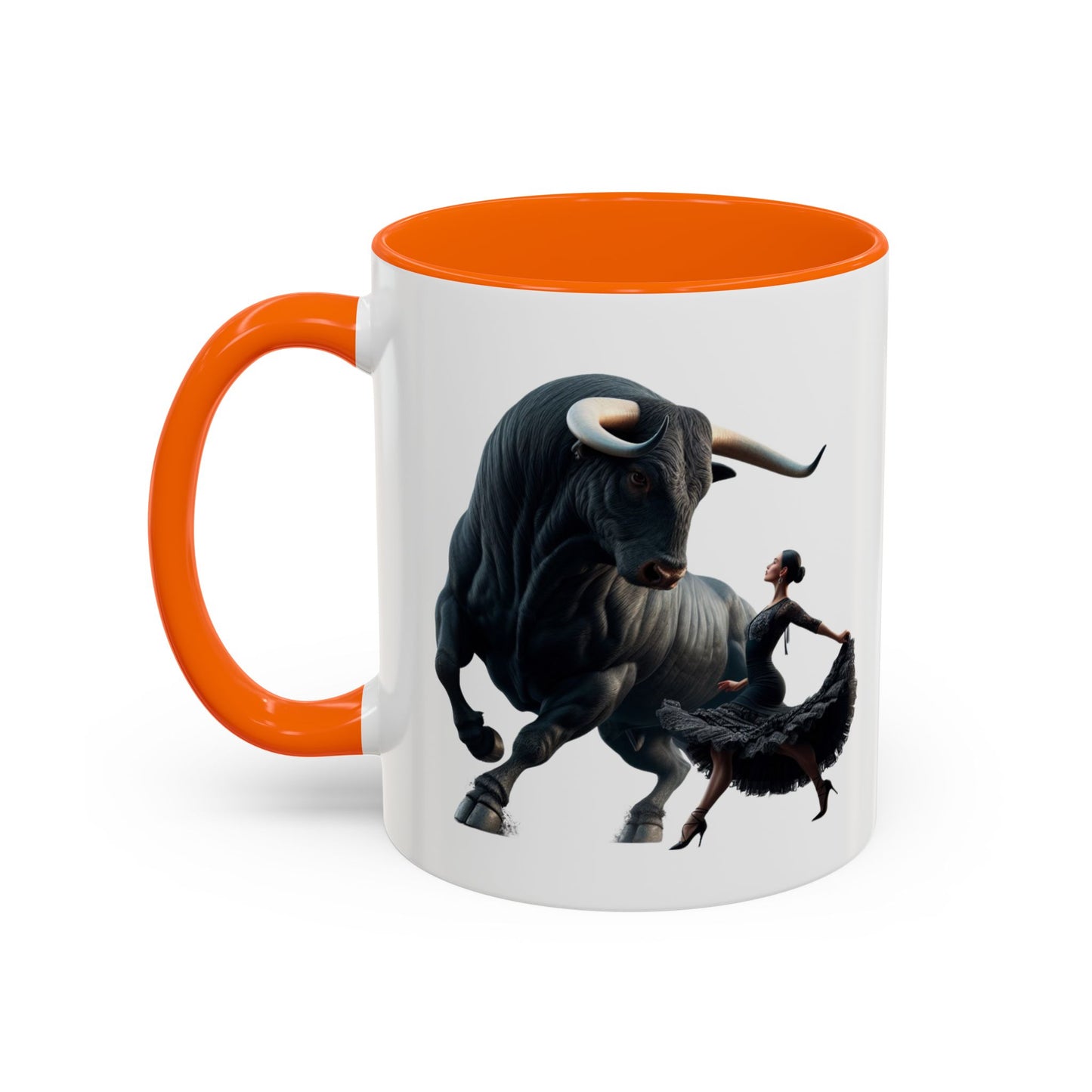 Tasse mit spanischem Motiv – Flamenco-Tänzerin und Stier
