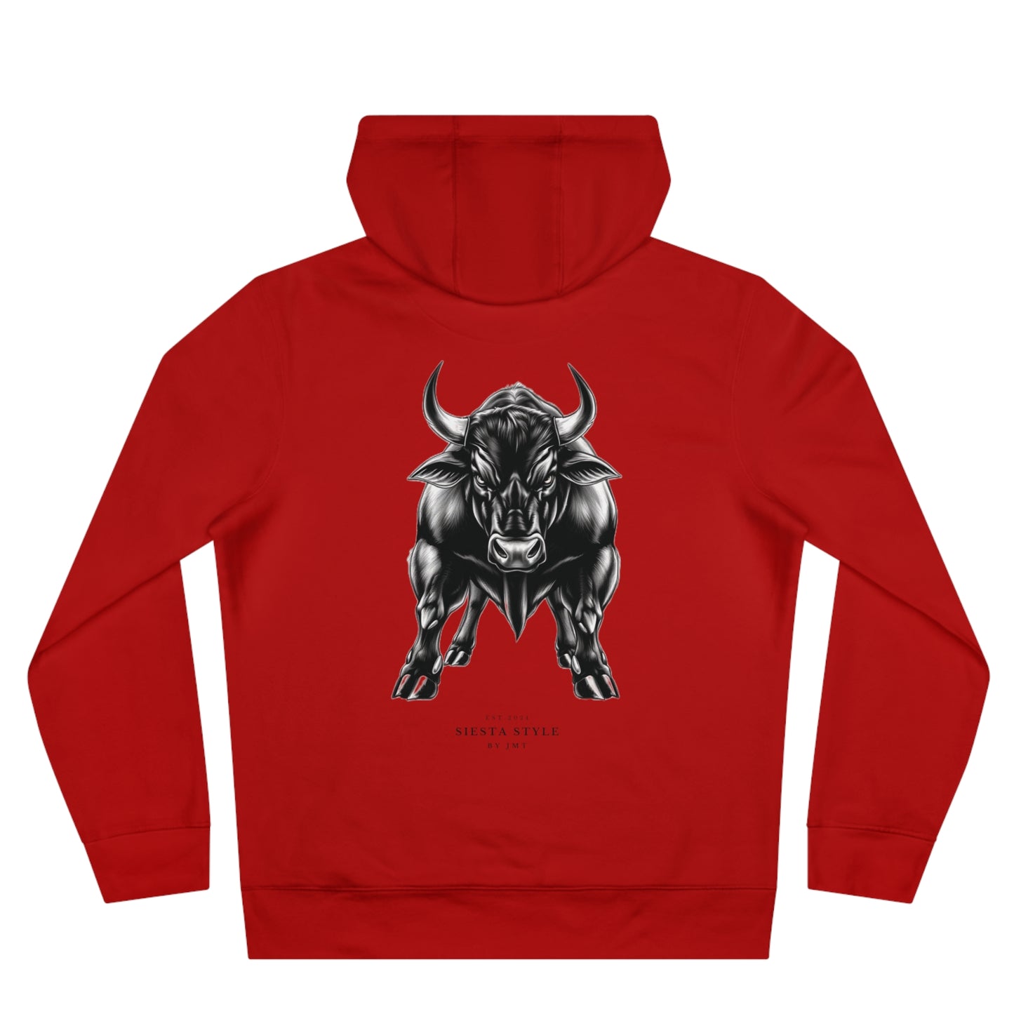 King Hooded Sweatshirt with Artistic Bull