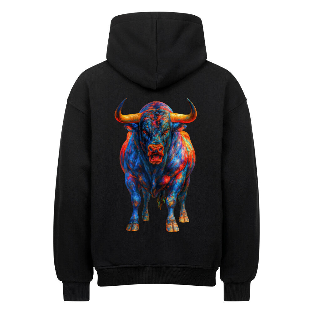 Black oversized hoodie with logo print