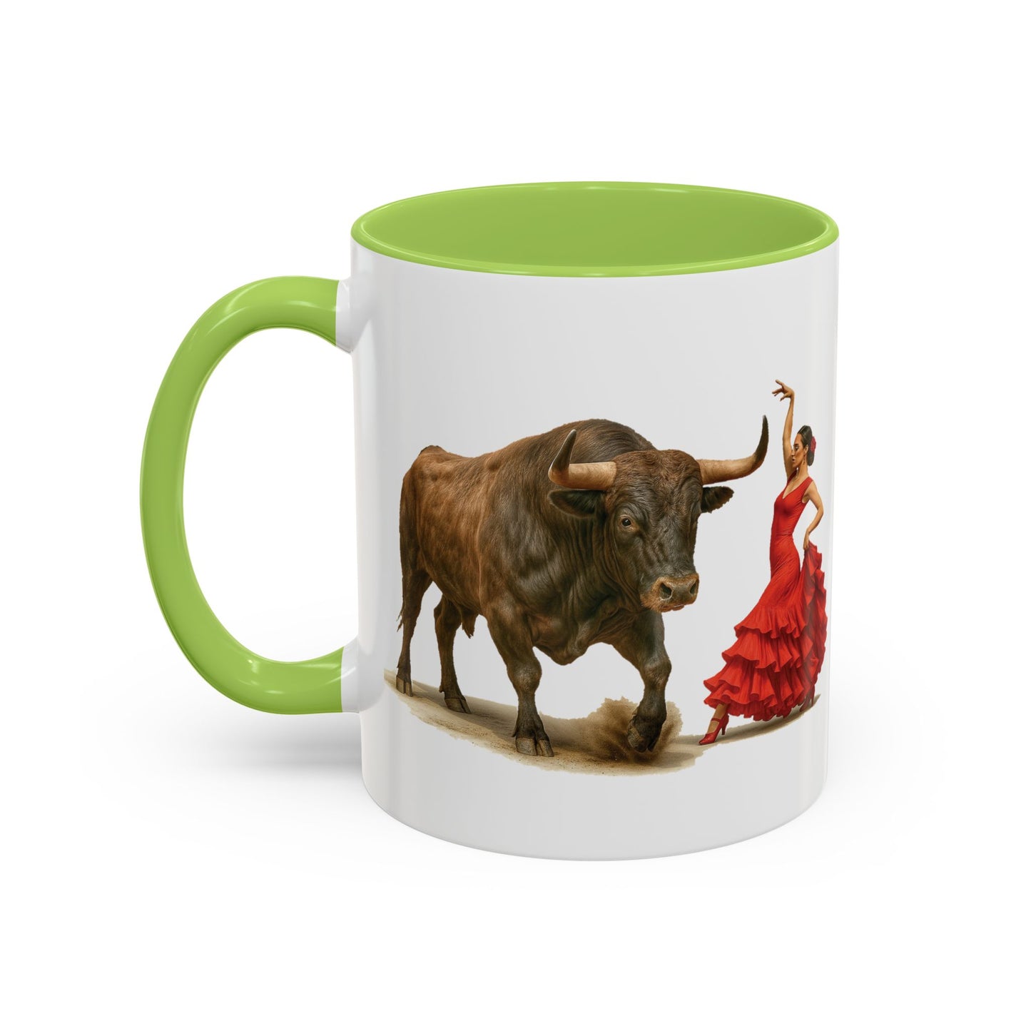 Kaffeetasse mit spanischer Kultur – Flamenco- und Stier-Design