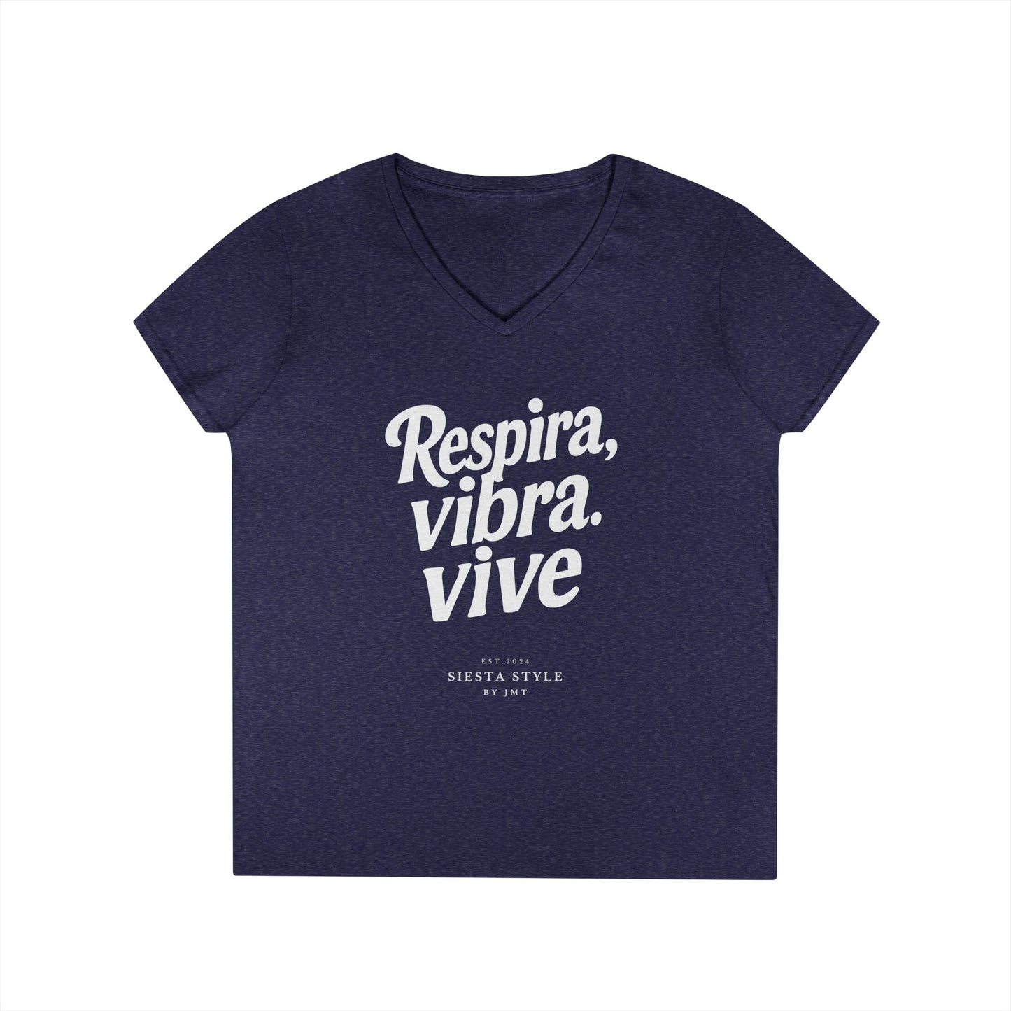 Tshirt V-Tee - Respira, vibra. vive (Breathe. Feel. Live)