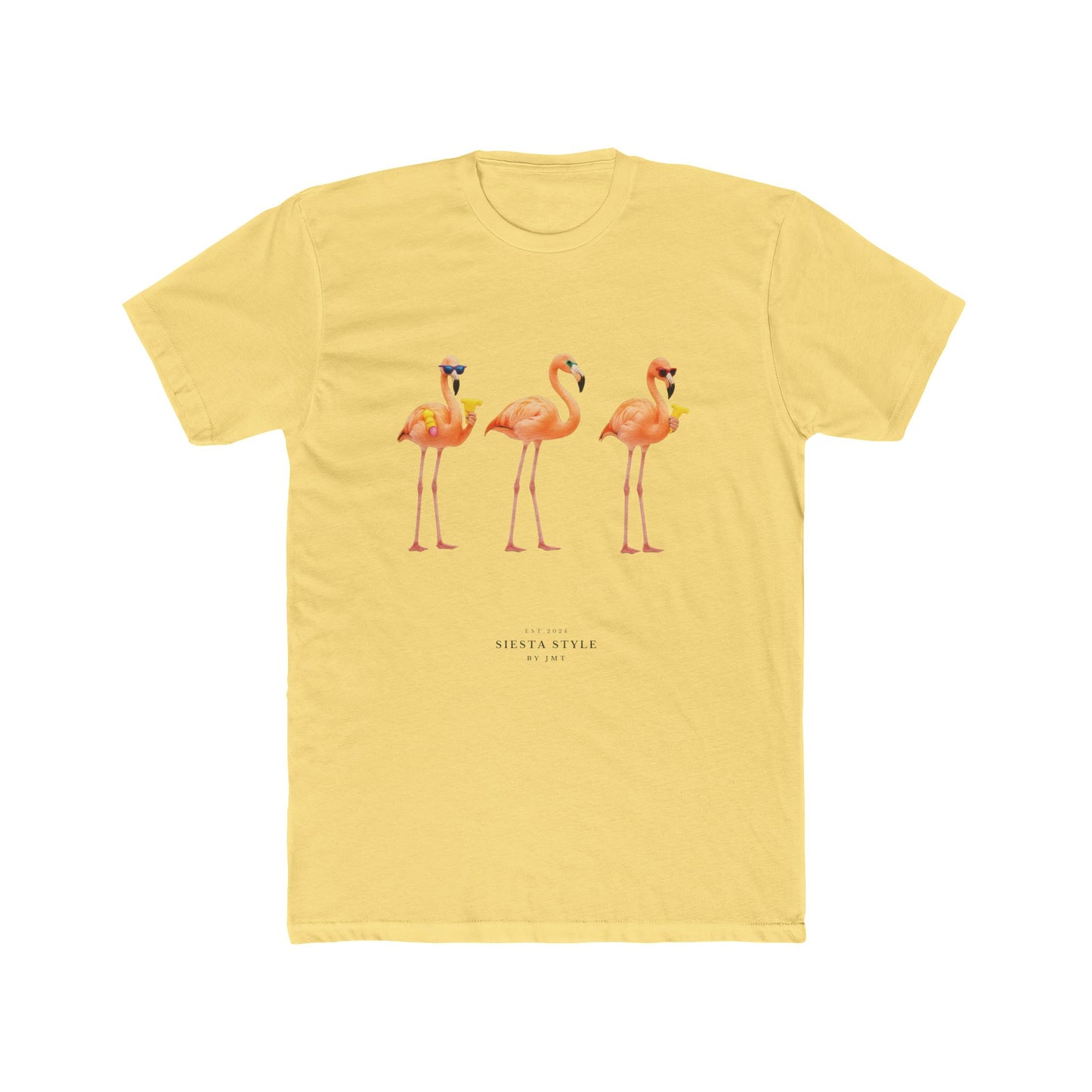 Dancing Flamingos T-Shirt – Unisex Summer Cotton Tee | Siesta Style