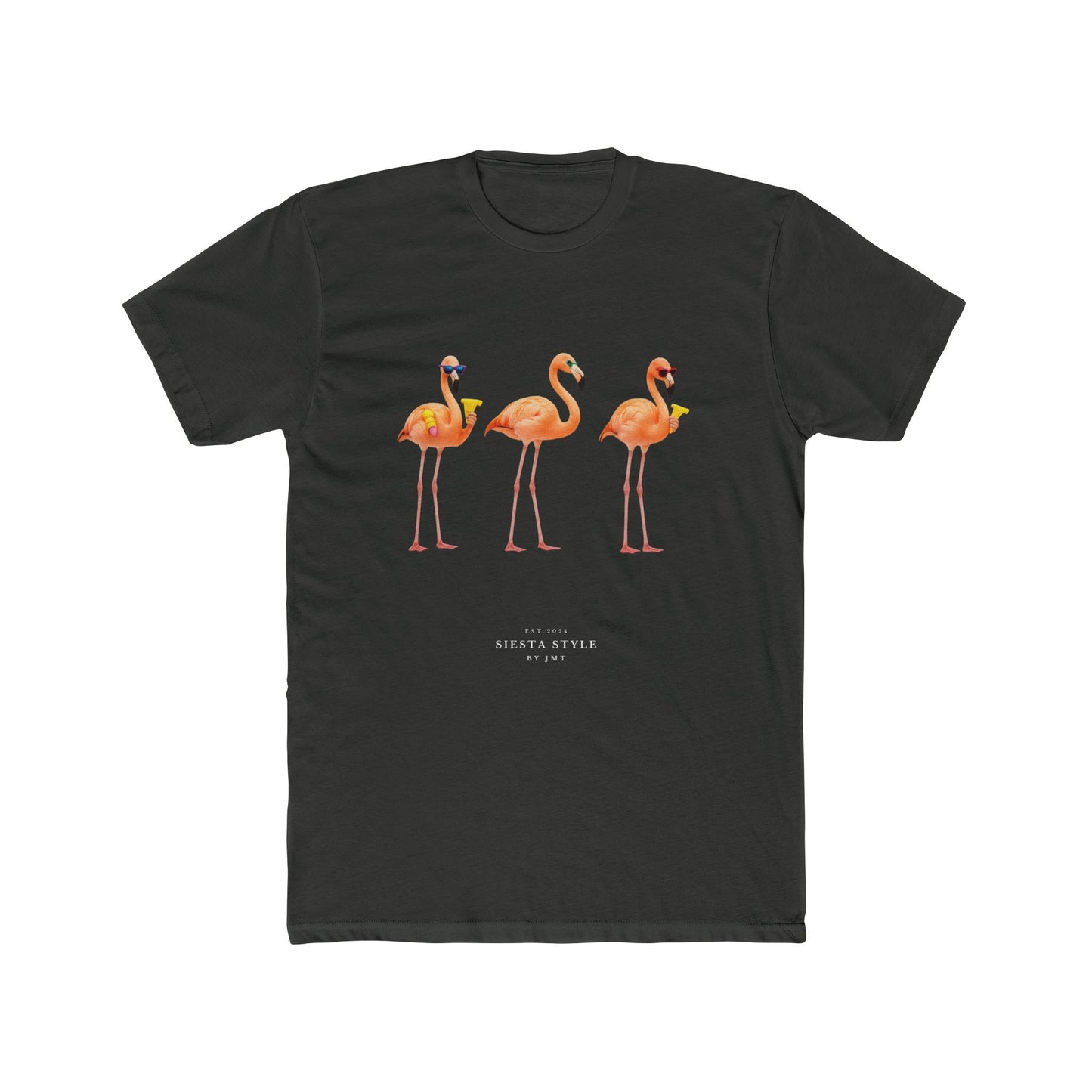 Dancing Flamingos T-Shirt – Unisex Summer Cotton Tee | Siesta Style