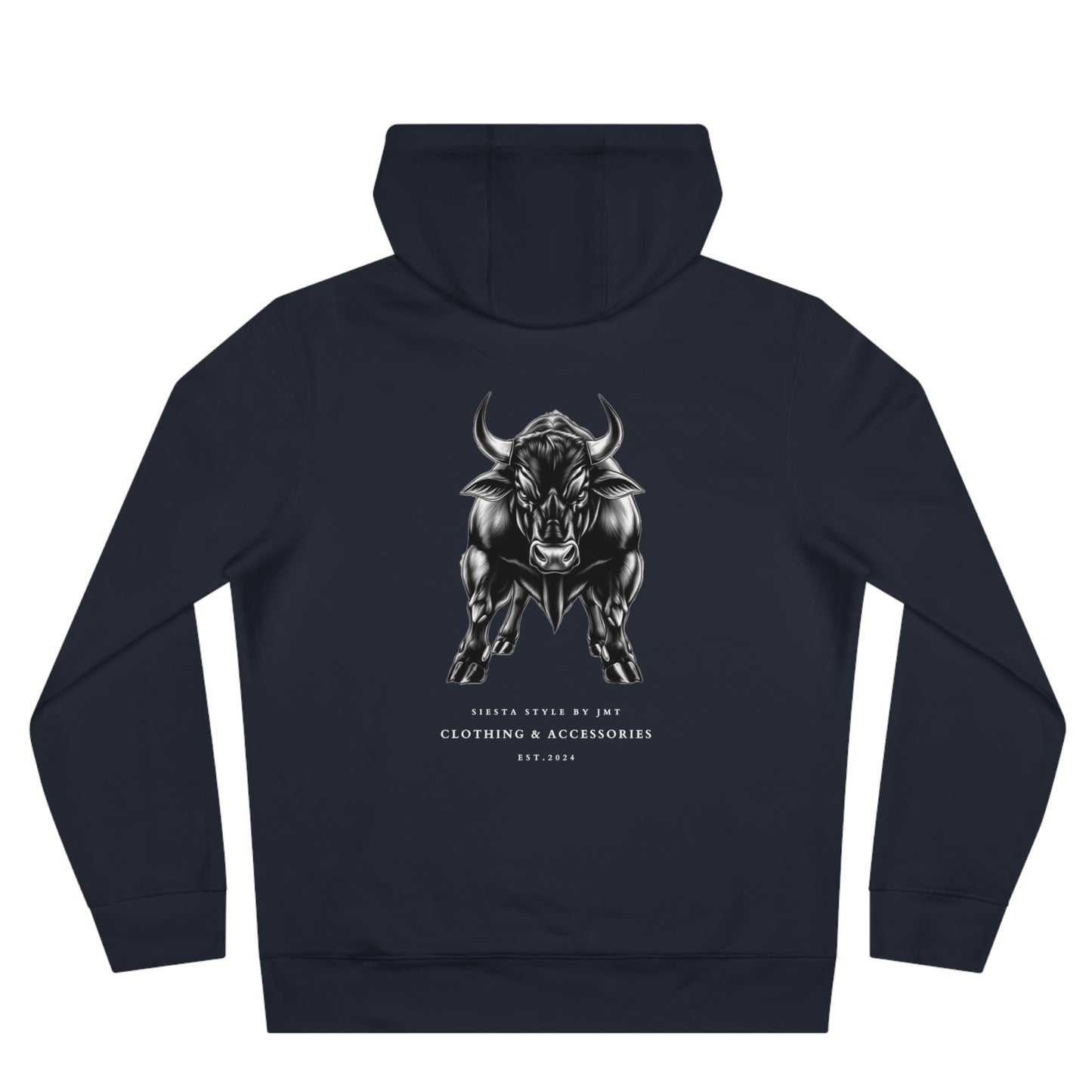 King Hooded Sweatshirt with Artistic Bull