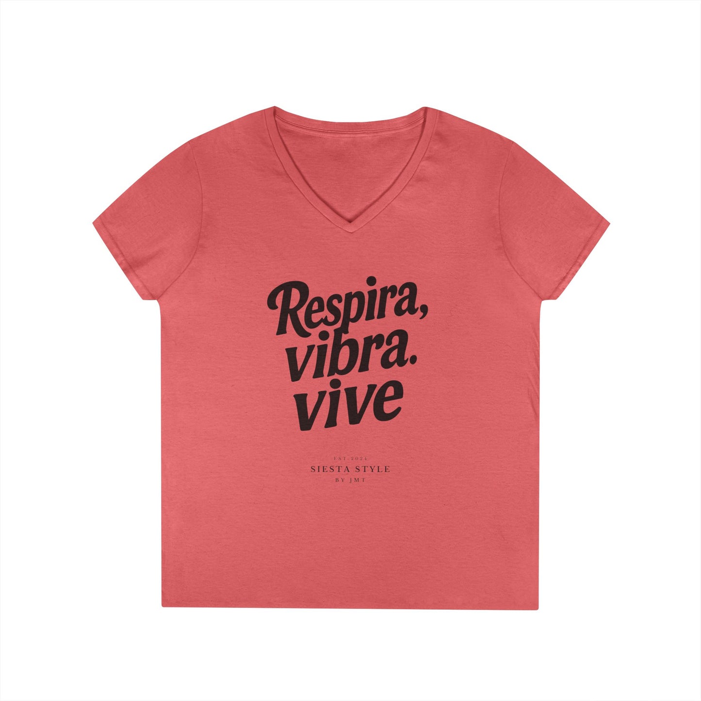 Tshirt V-Tee - Respira, vibra. vive (Breathe. Feel. Live)