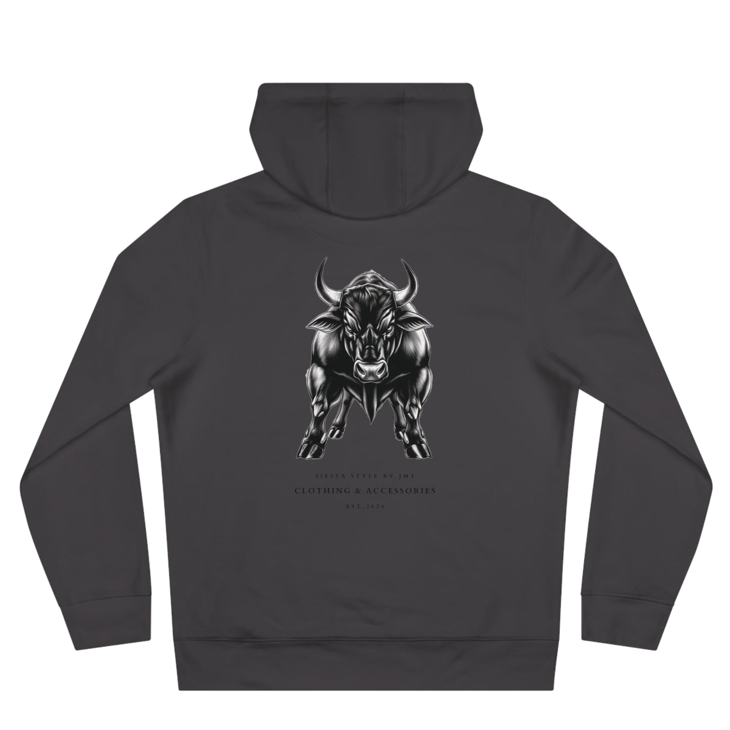 King Hooded Sweatshirt with Artistic Bull