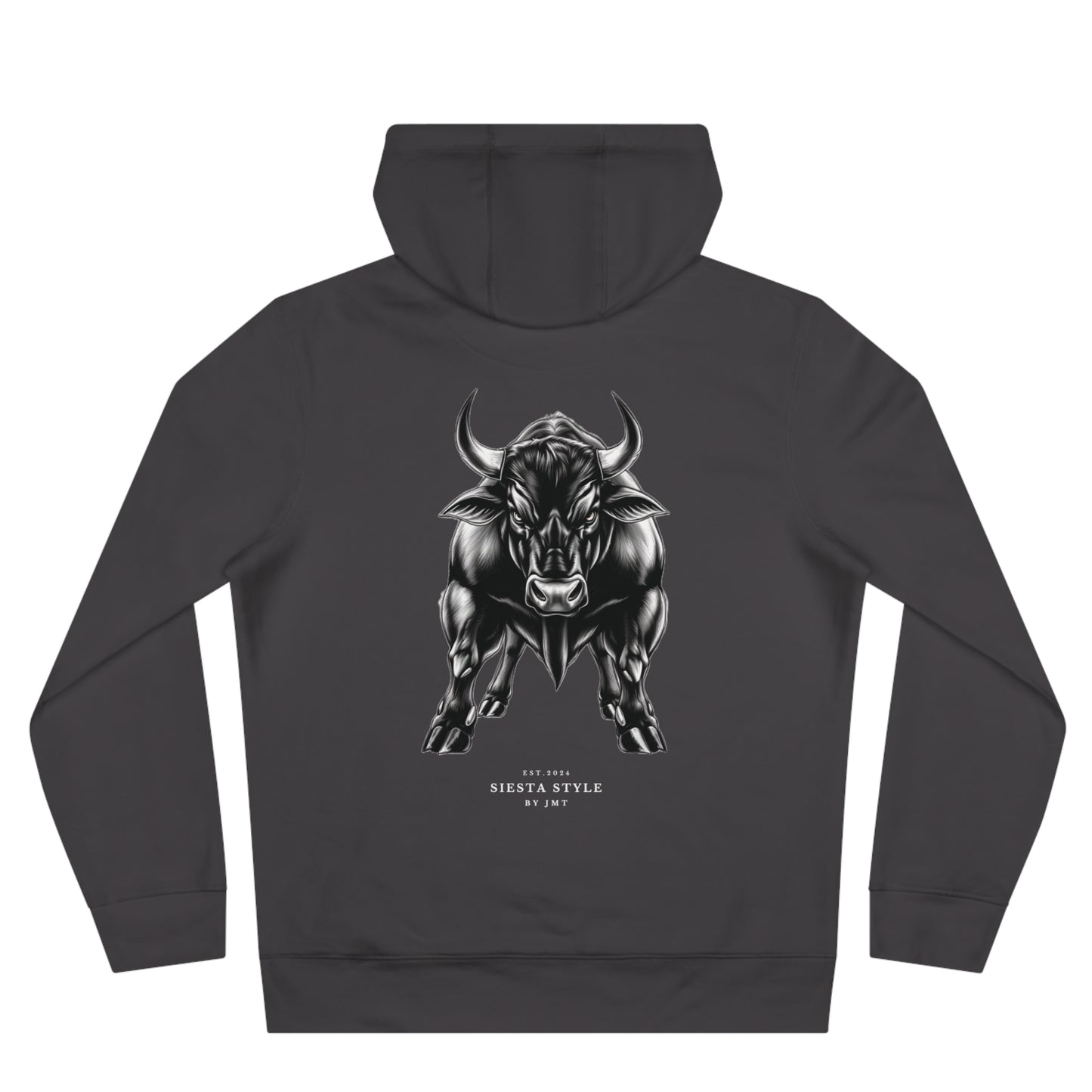King Hooded Sweatshirt with Artistic Bull