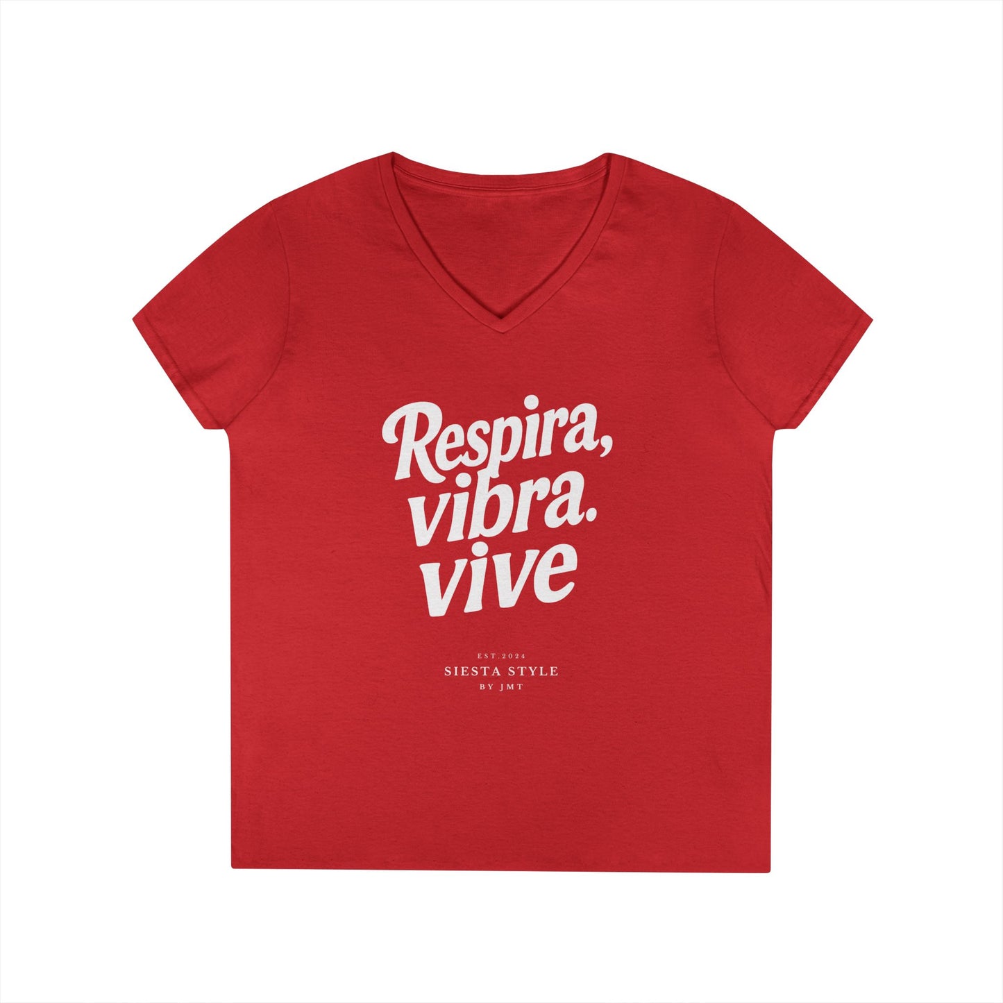 Tshirt V-Tee - Respira, vibra. vive (Breathe. Feel. Live)