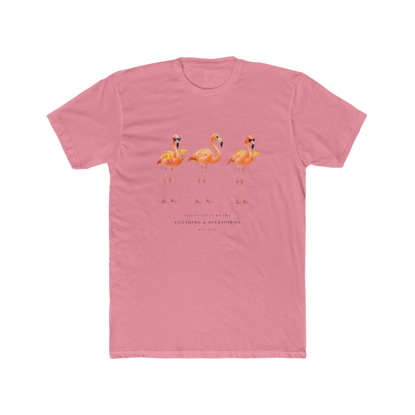 Dancing Flamingos T-Shirt – Unisex Summer Cotton Tee | Siesta Style