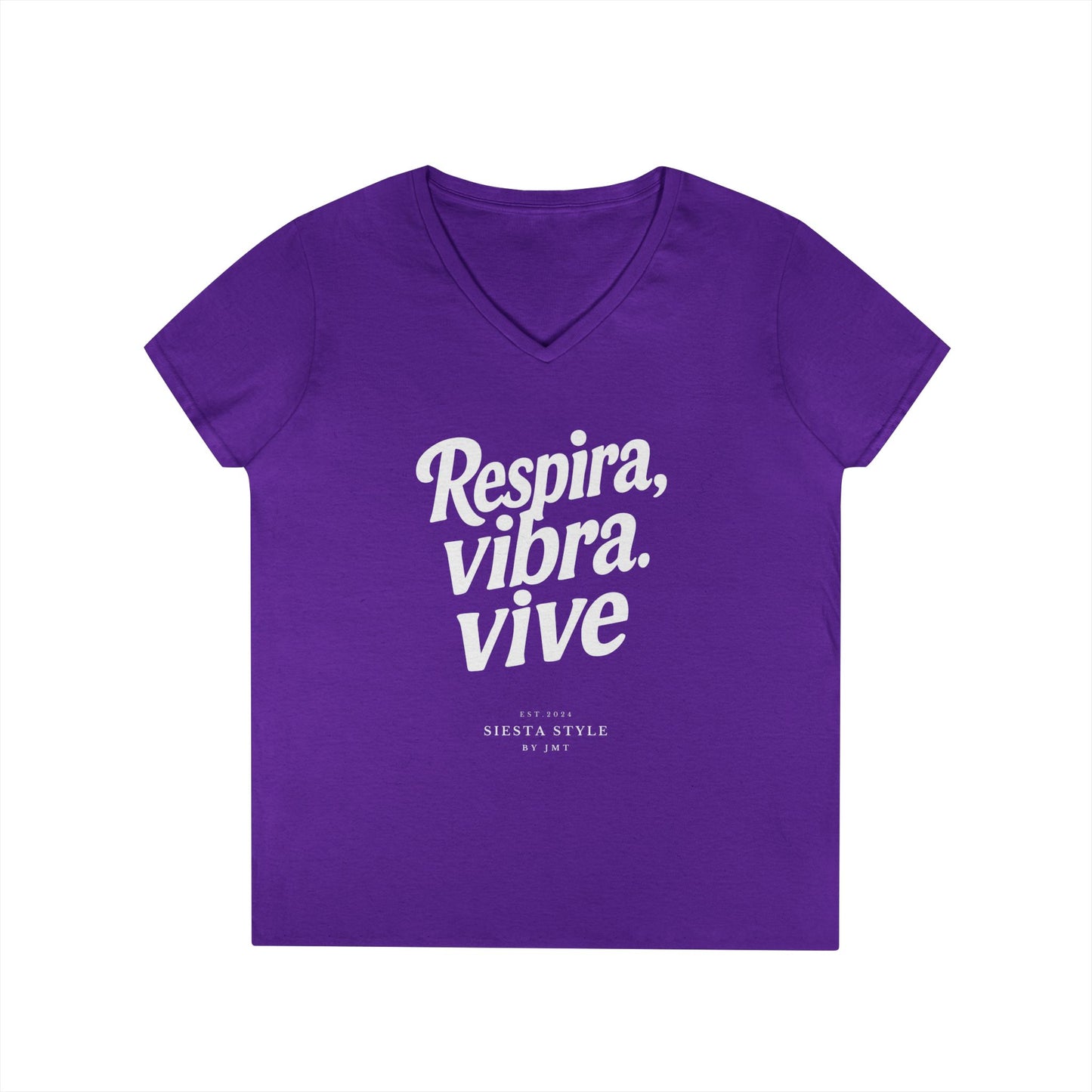 Tshirt V-Tee - Respira, vibra. vive (Breathe. Feel. Live)