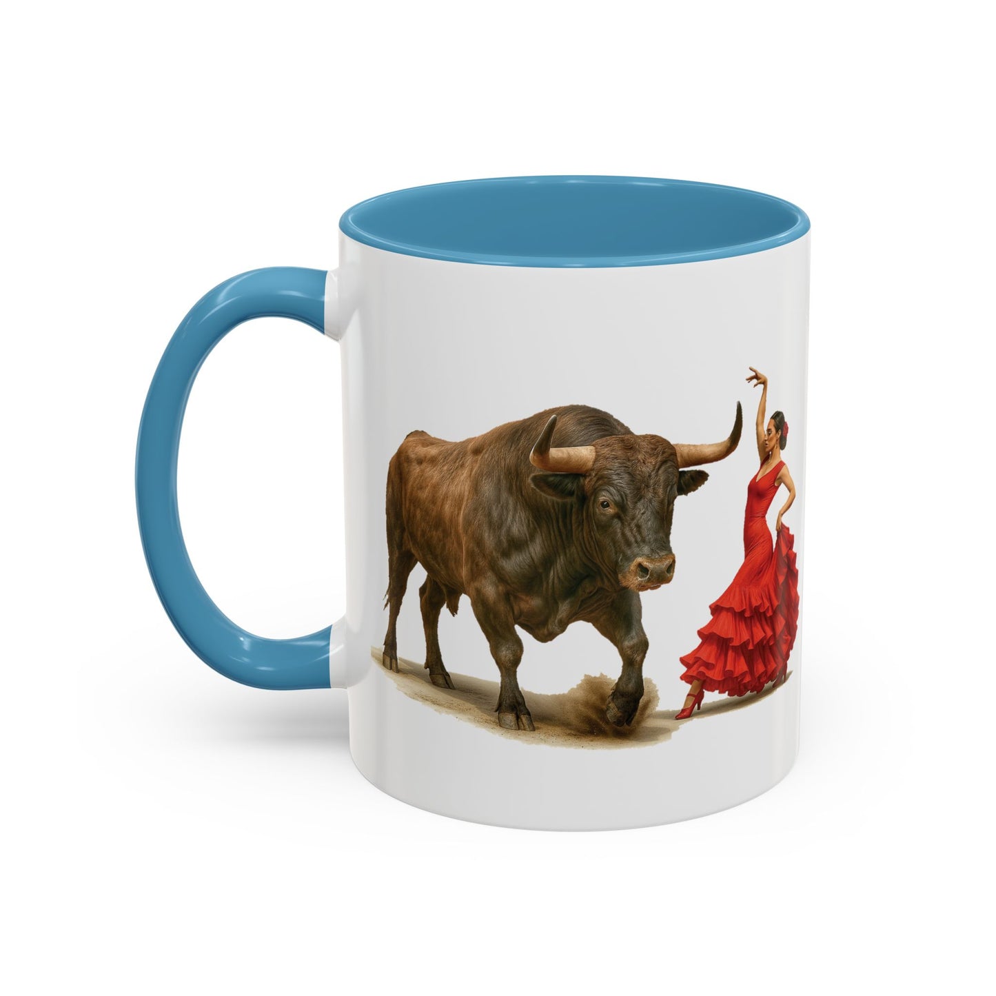 Kaffeetasse mit spanischer Kultur – Flamenco- und Stier-Design