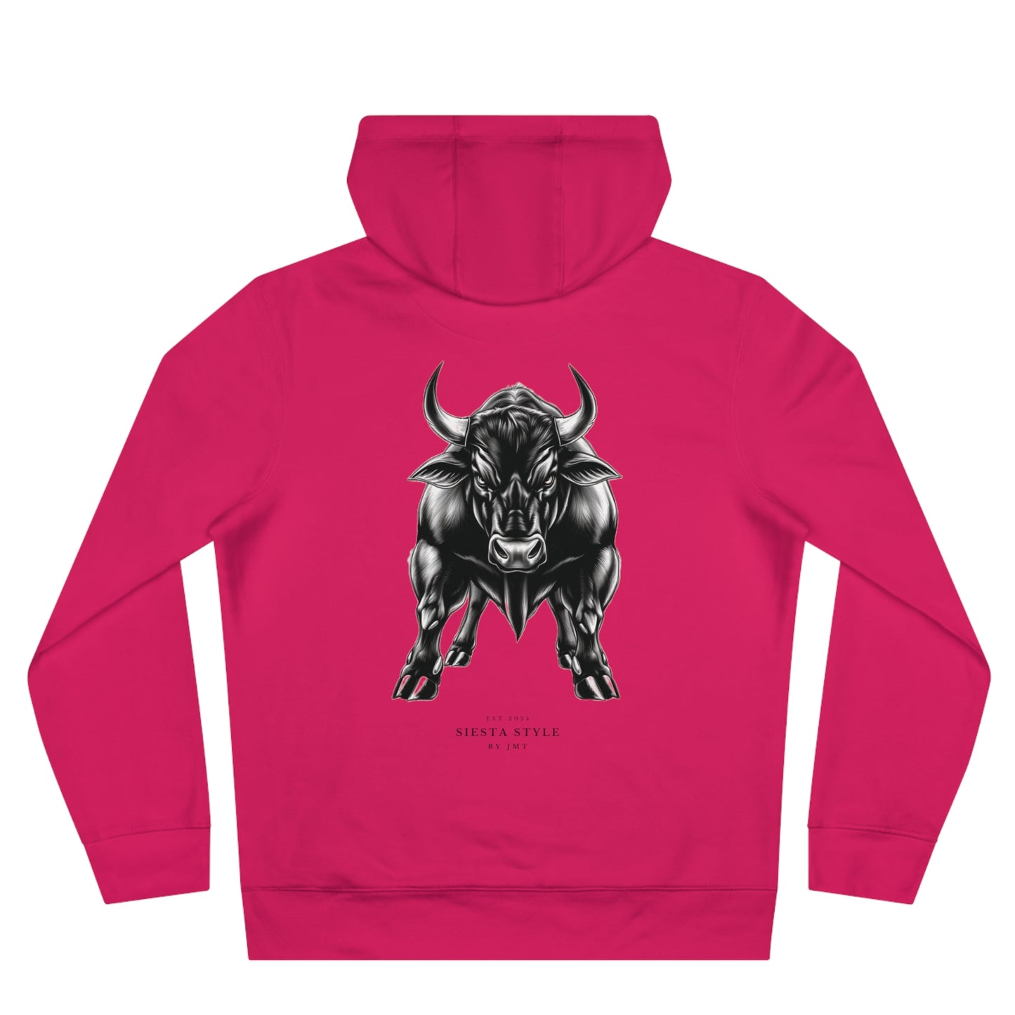 King Hooded Sweatshirt with Artistic Bull