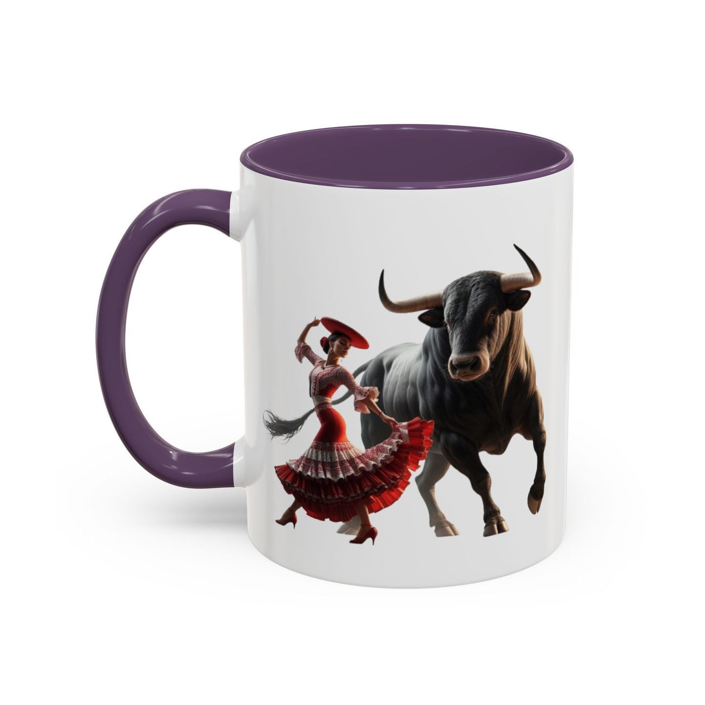 Tasse mit spanischem Motiv – Flamenco-Tänzerin und Stier 